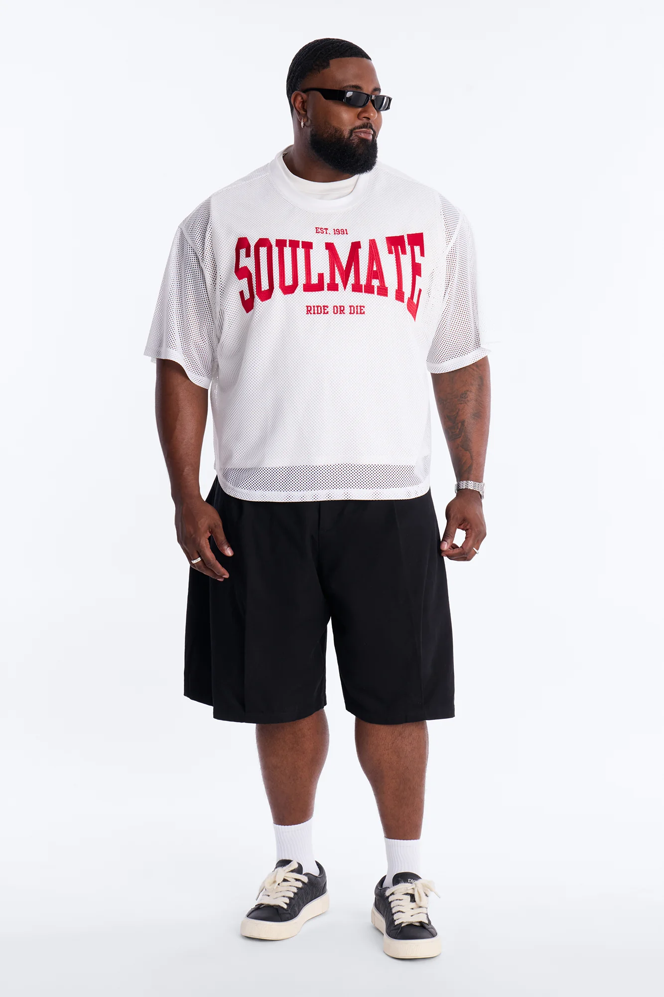 Soulmate Open Hole Mesh Top - White - Image 5