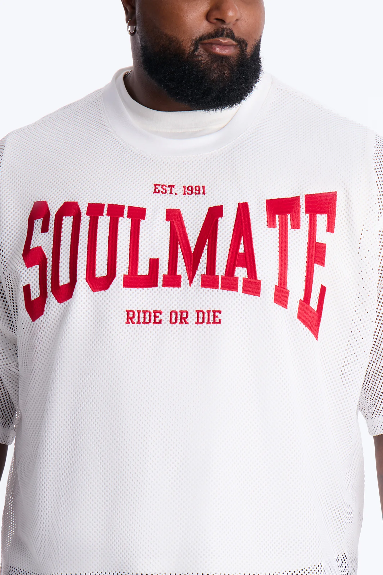 Soulmate Open Hole Mesh Top - White - Image 6