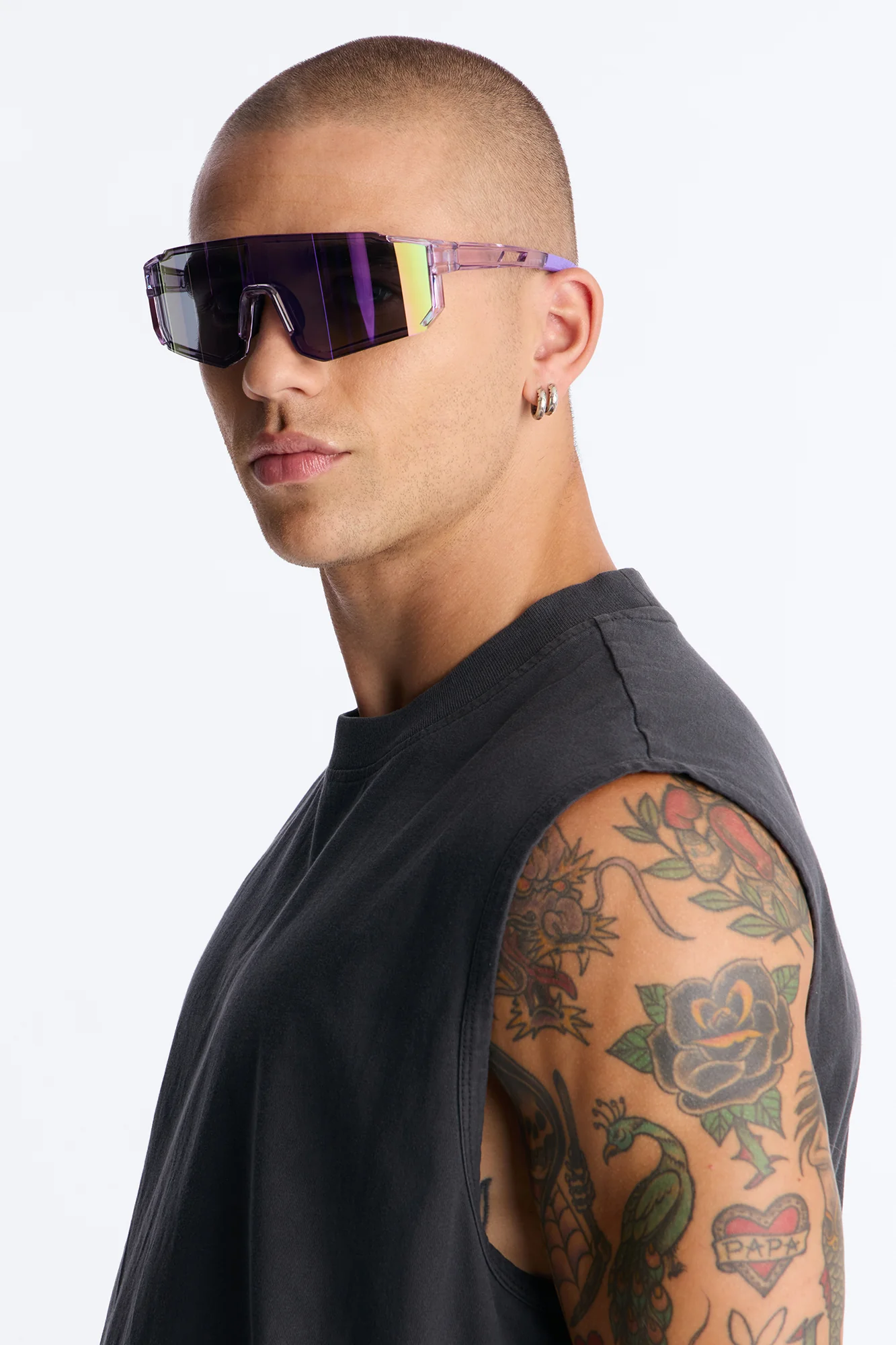 Soundwaves Spectrum Sport Wrap Sunglasses - Purple
