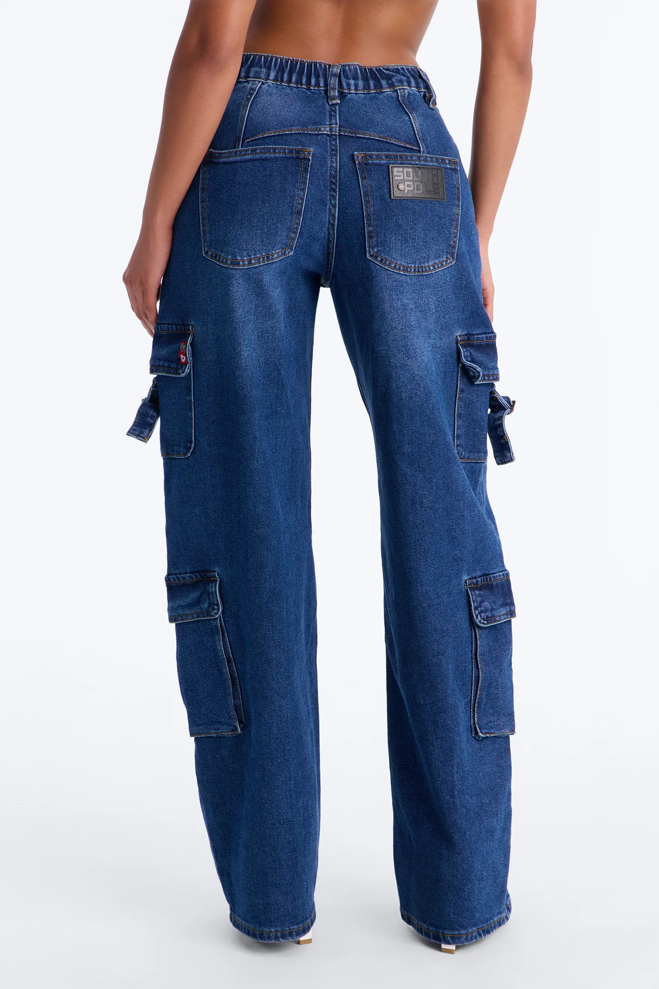 Southpole Loose Cargo Jeans - Dark Wash - Image 3