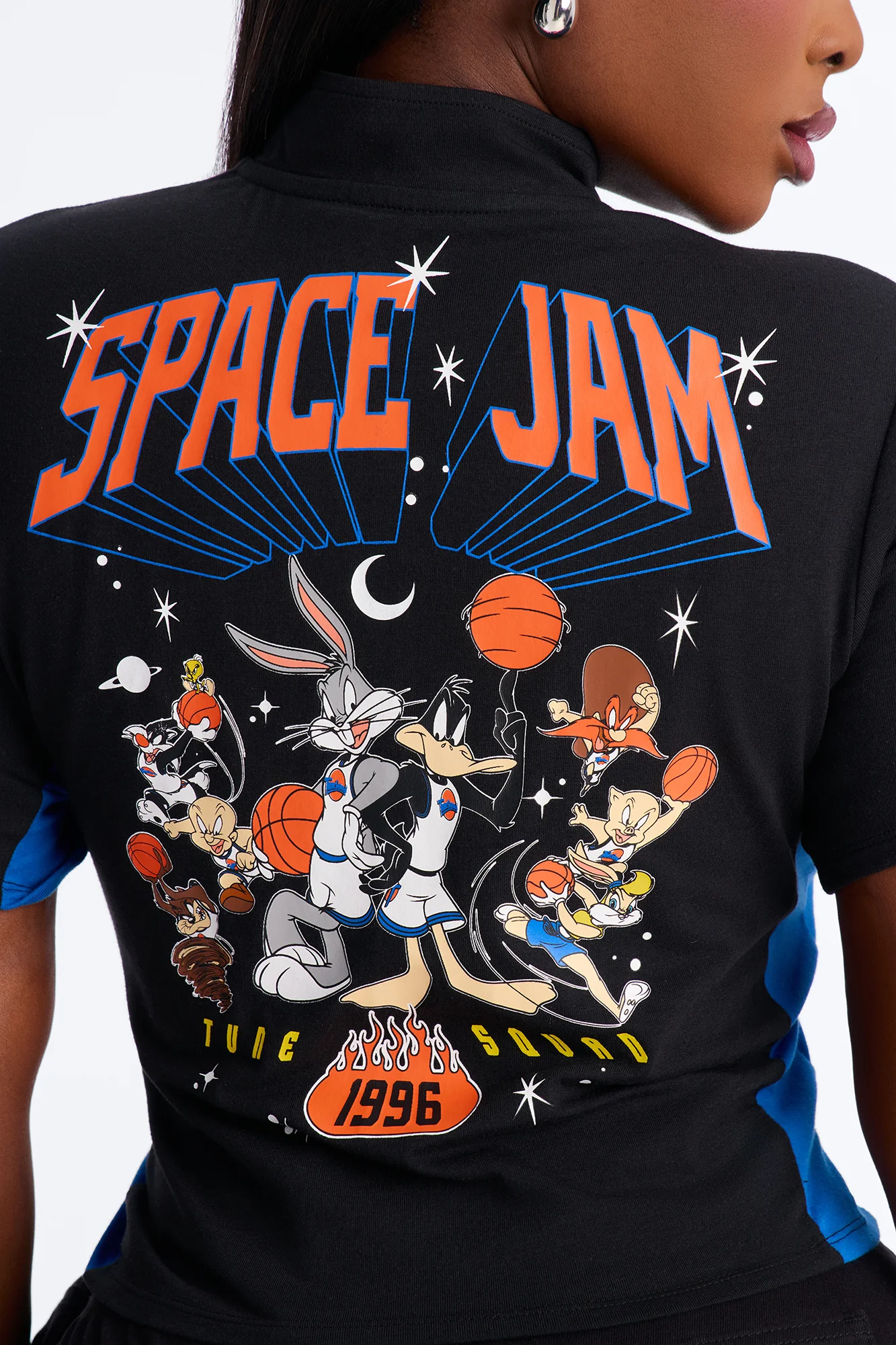 Space Jam Full Zip Fitted Top - Black - Image 7