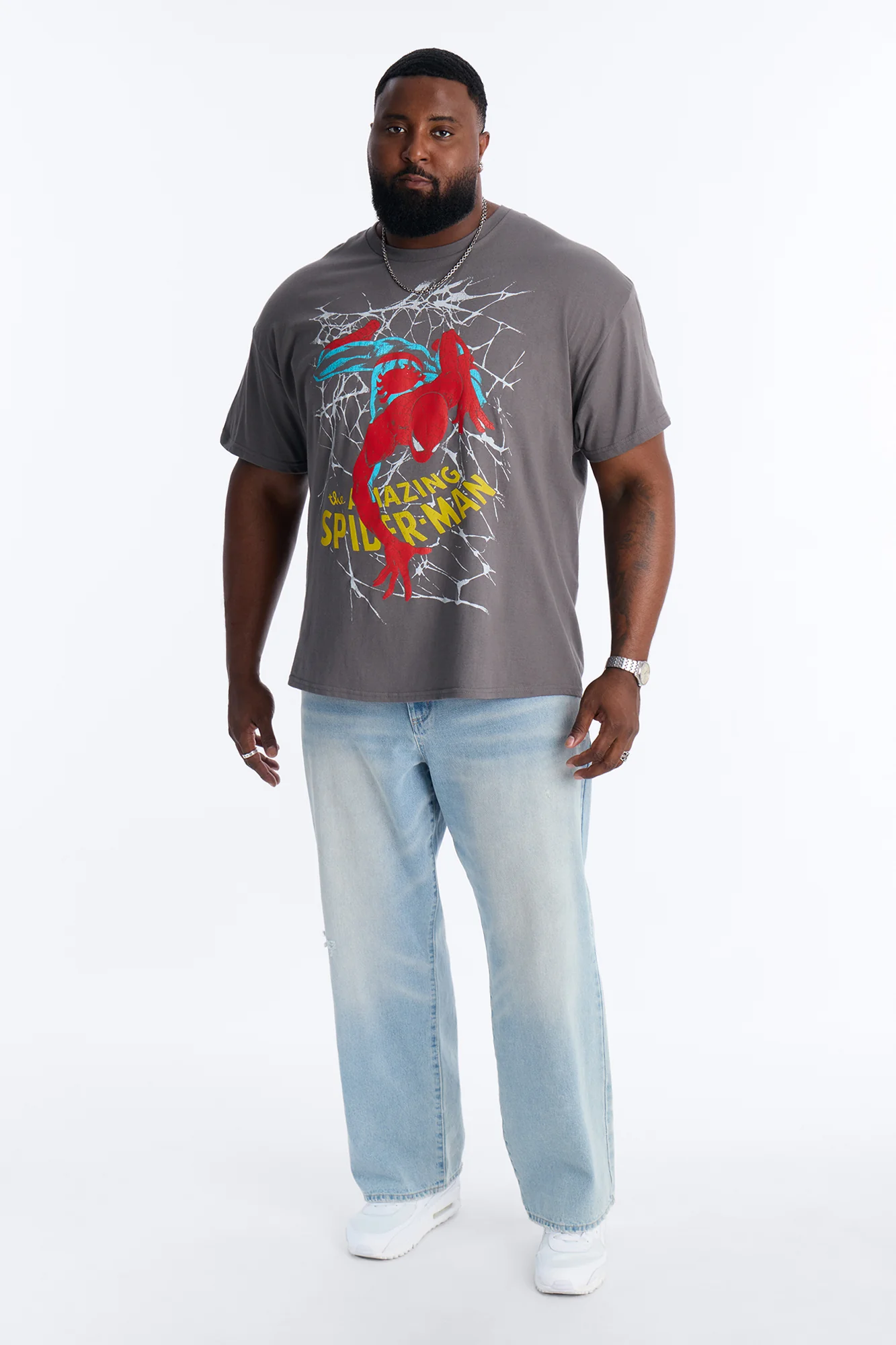 Spider Man Climbing Through Short Sleeve Tee - Charcoal - Image 4