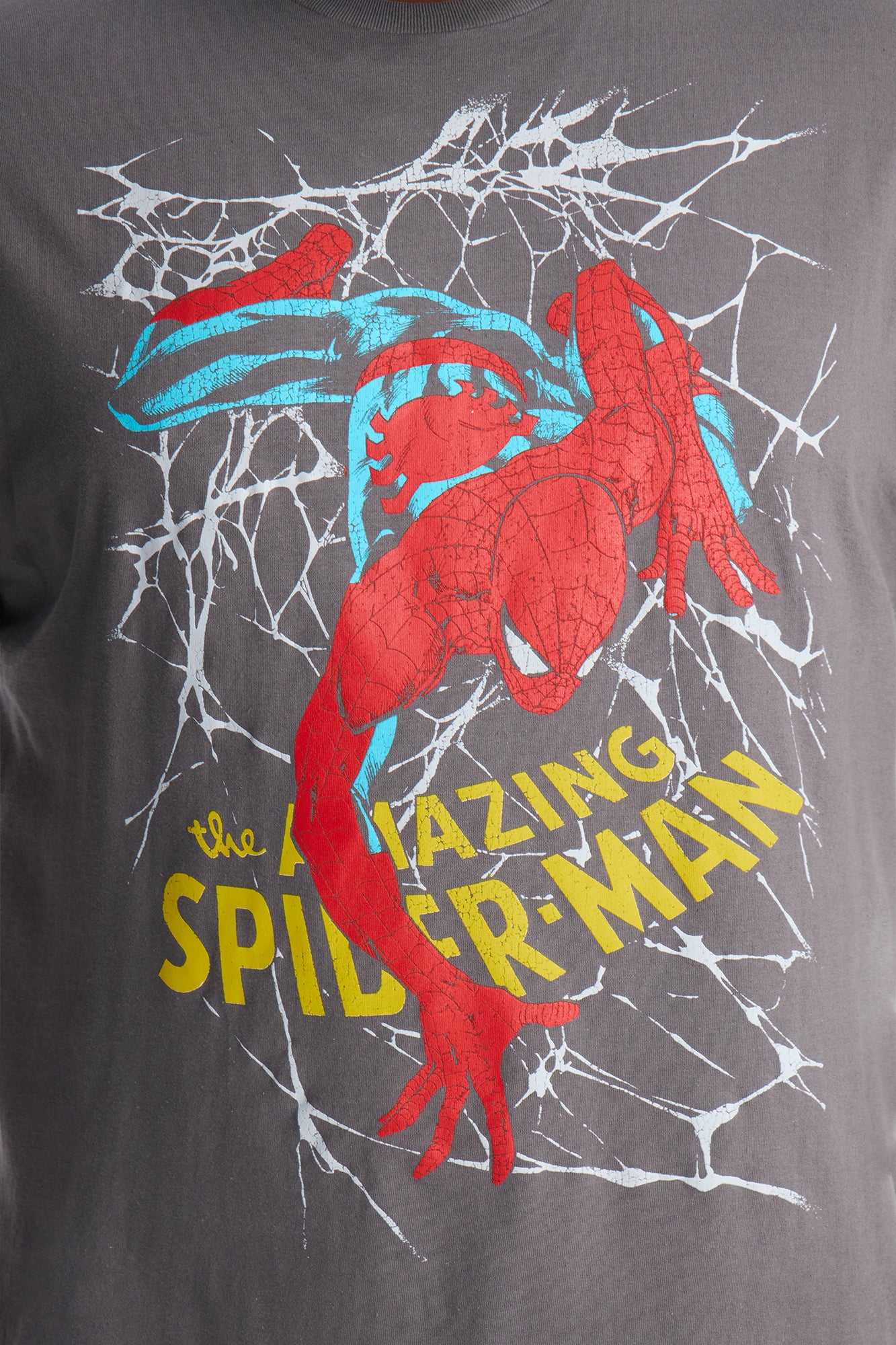 Spider Man Climbing Through Short Sleeve Tee - Charcoal - Image 5