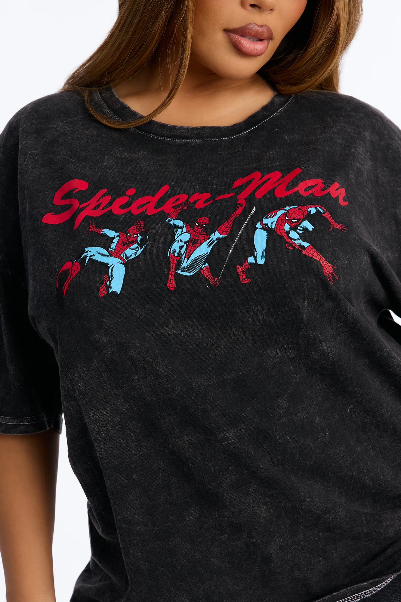 Spiderman Poses Washed Tee - Black Wash - Image 7