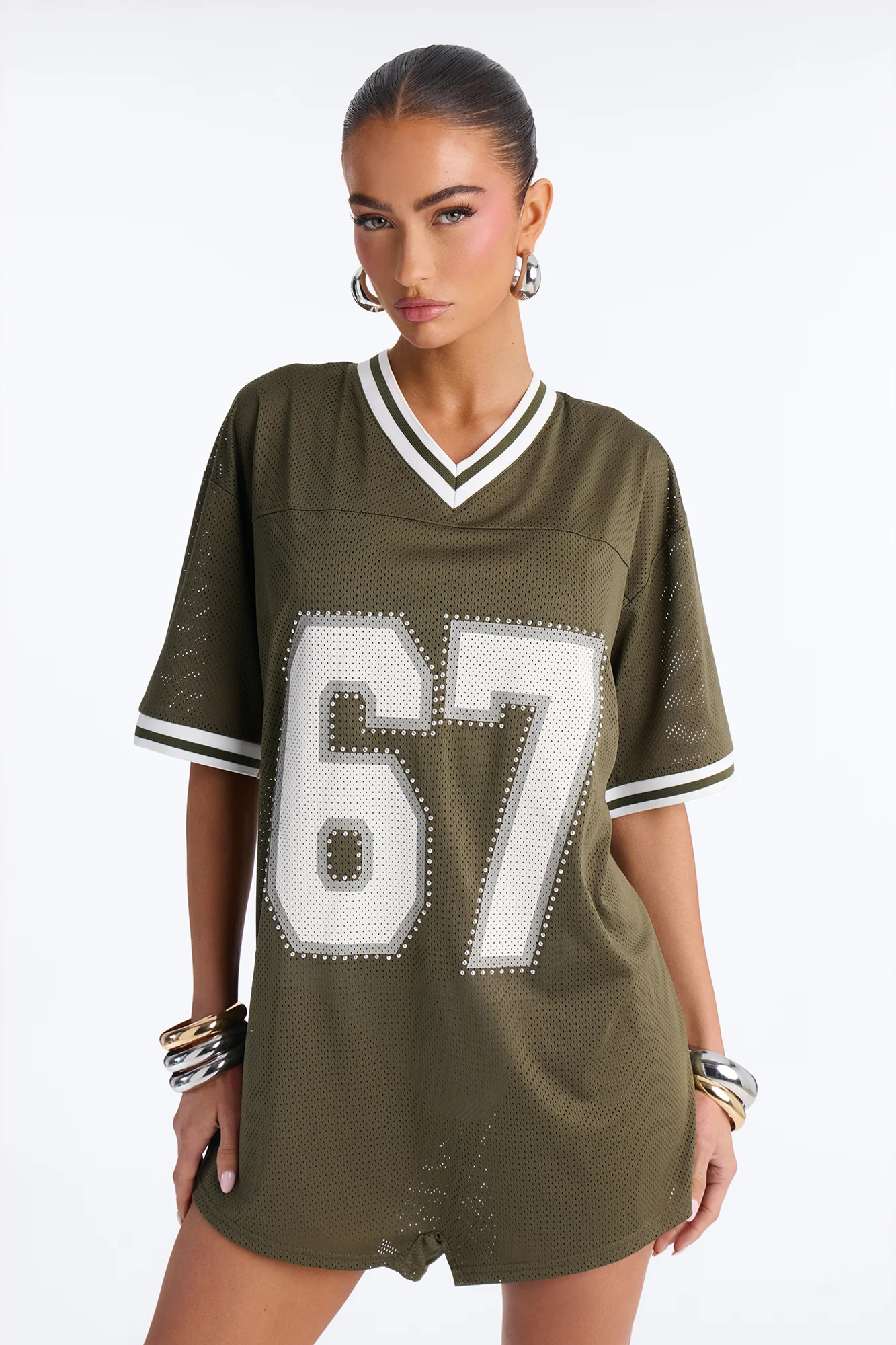 Sport Mode Jersey Mesh Romper - Olive