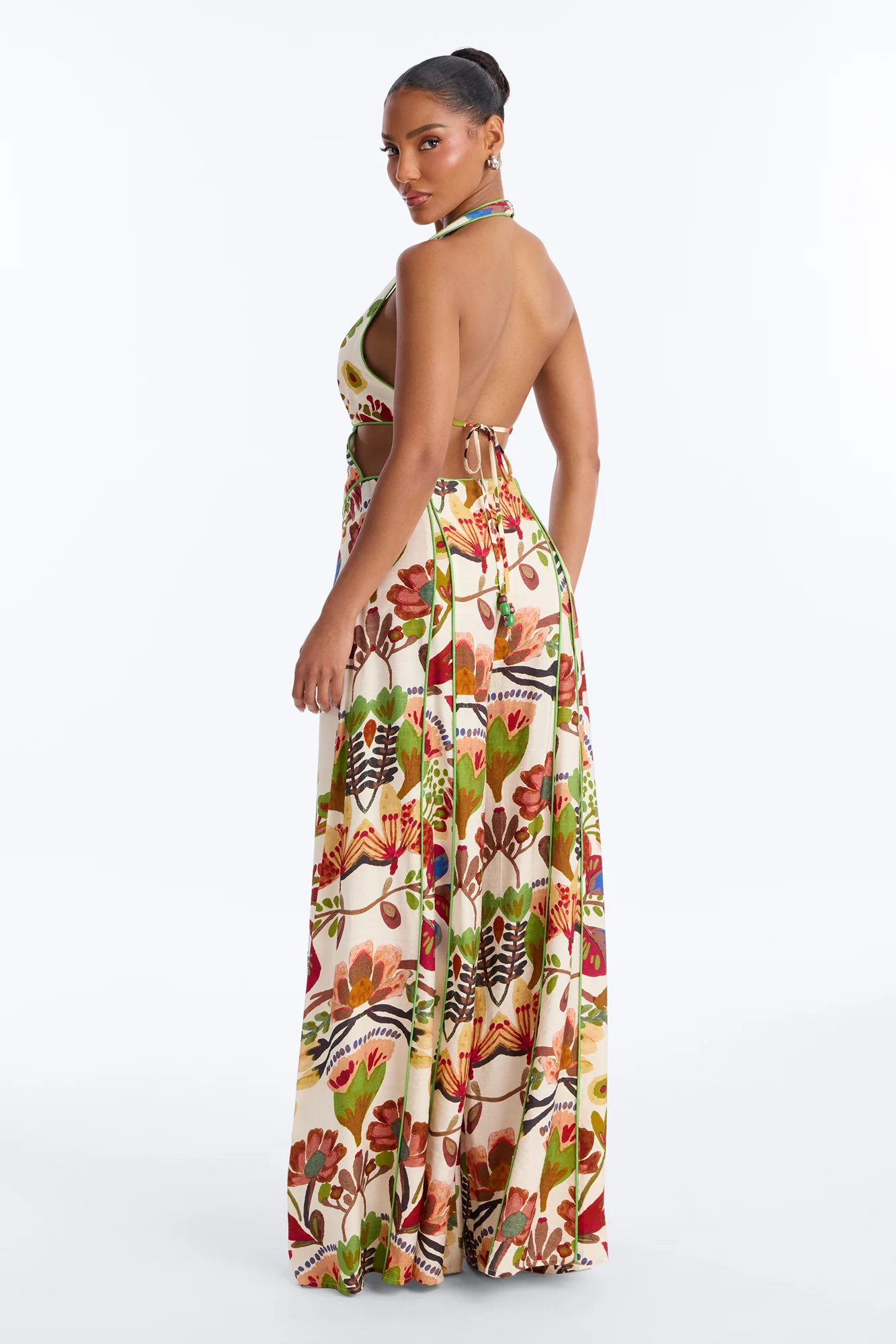 Spring Getaway Wide Leg Jumpsuit - Multi Color - Image 4