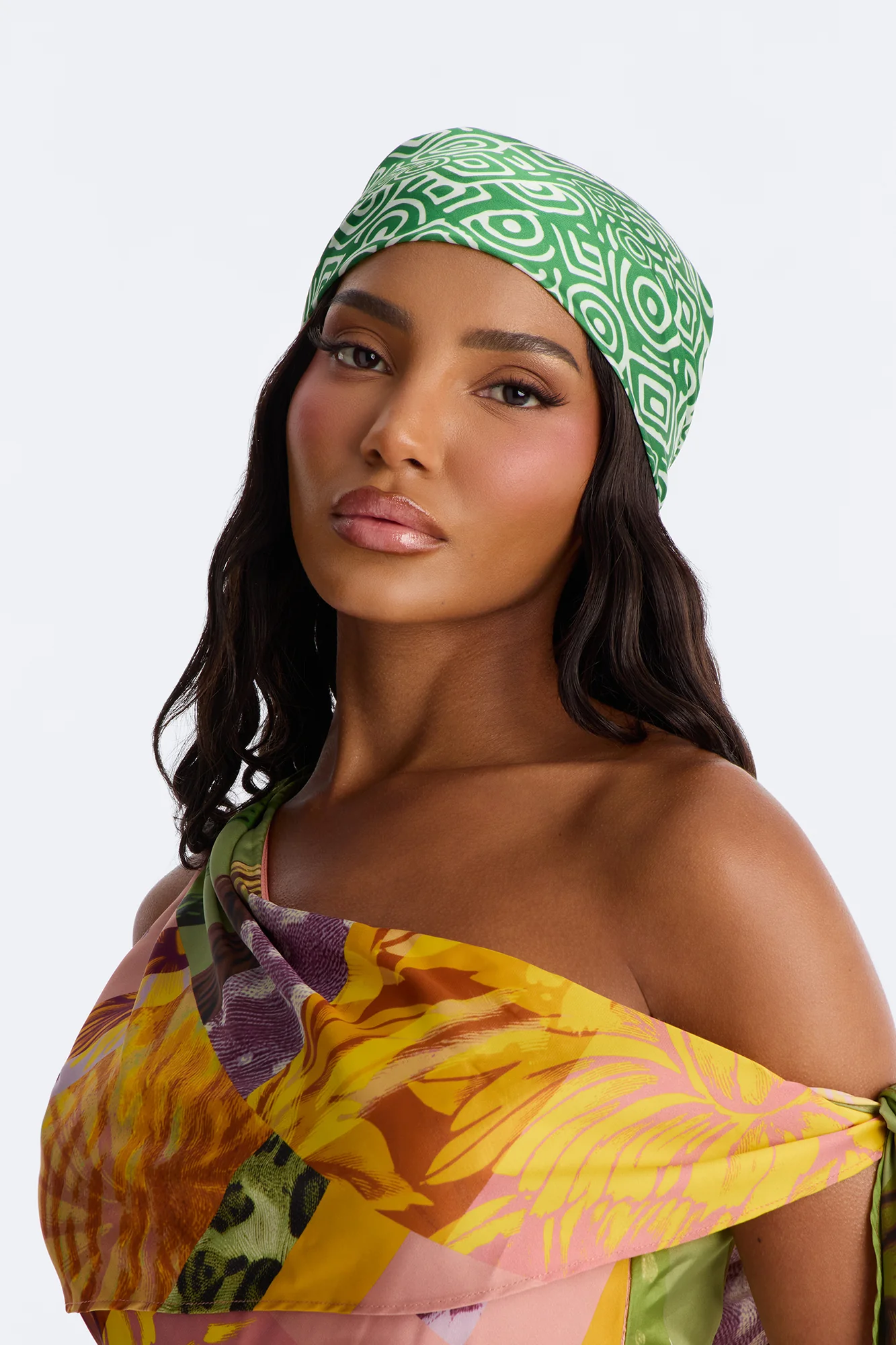 Spring Vibes Head Scarf - Green/combo - Image 2