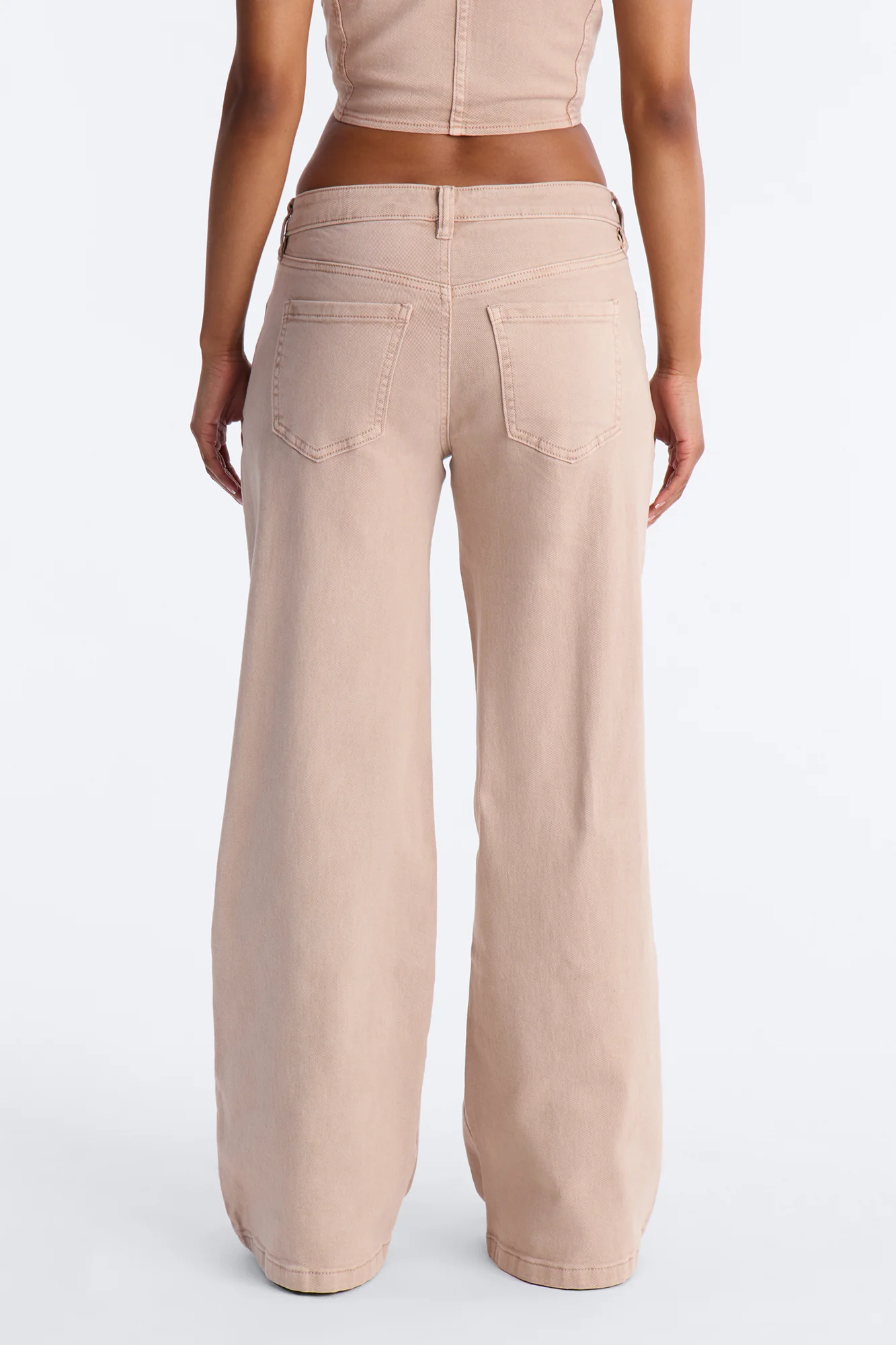 Springtide Low Rise Wide Leg Jeans - Taupe - Image 3