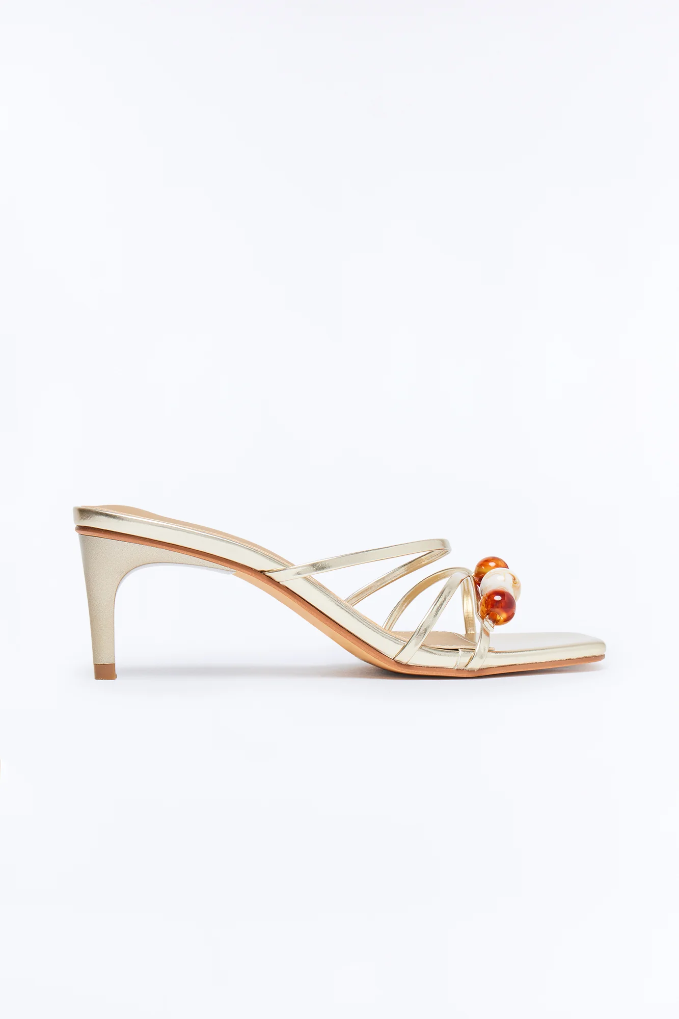 Spruce Beaded Mules - Gold - Image 3