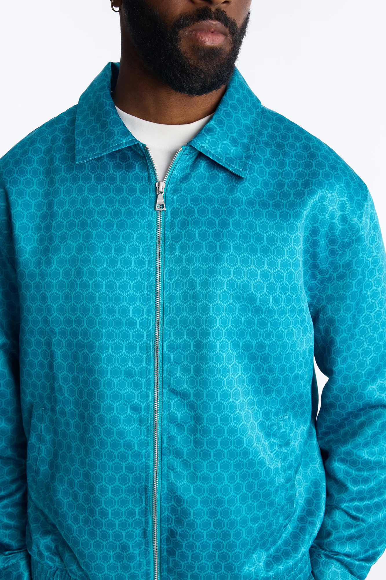 St. Tropez Motif Rope Applique Bomber Jacket - Blue - Image 3