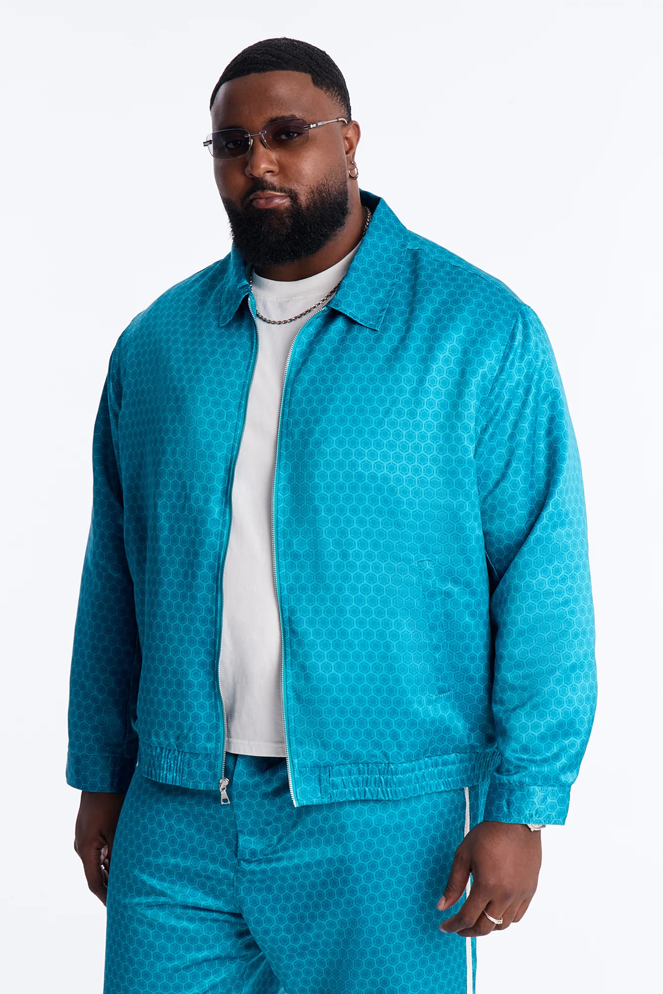 St. Tropez Motif Rope Applique Bomber Jacket - Blue - Image 5