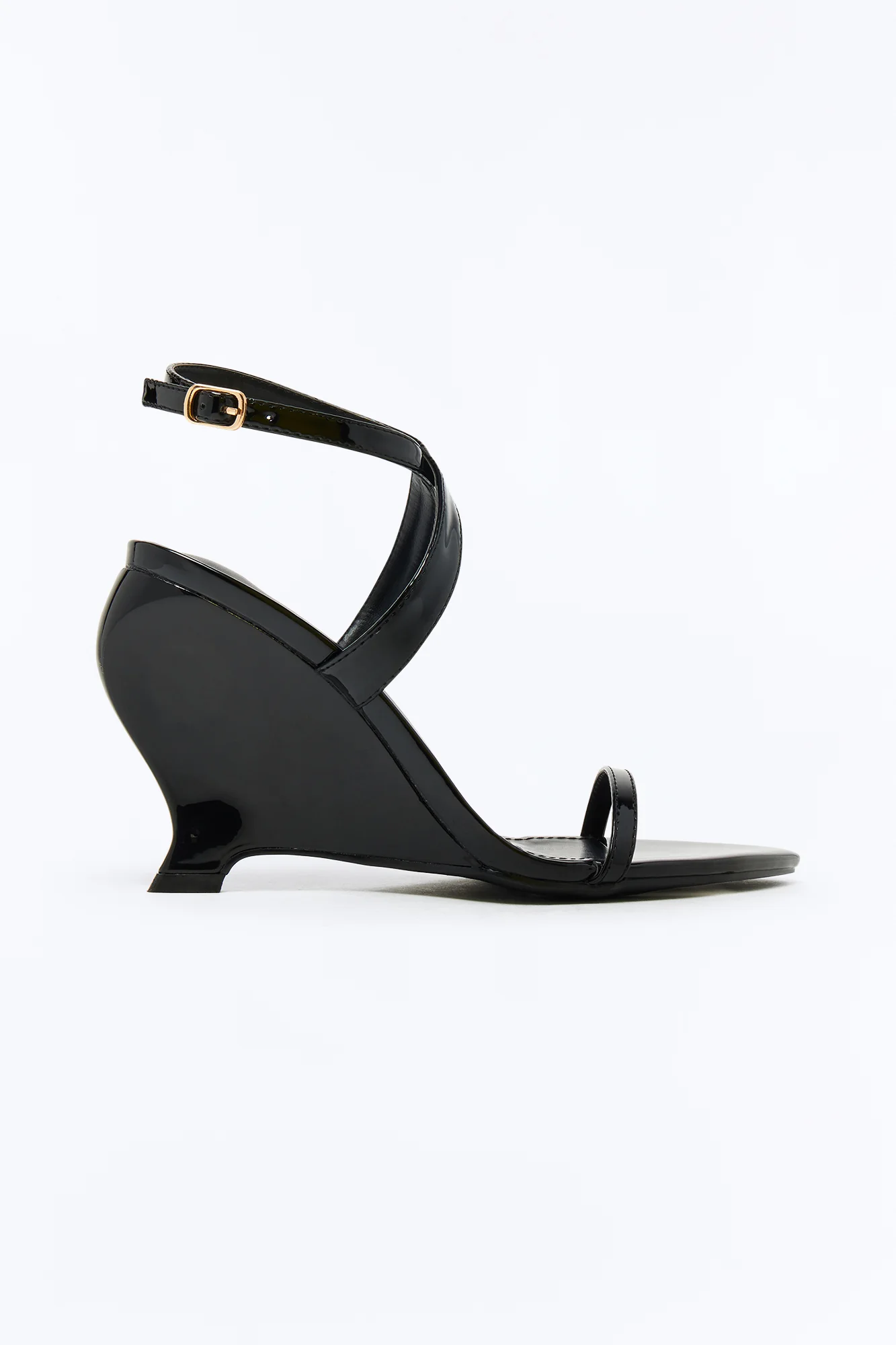 Stace Ankle Strap Wedges - Black