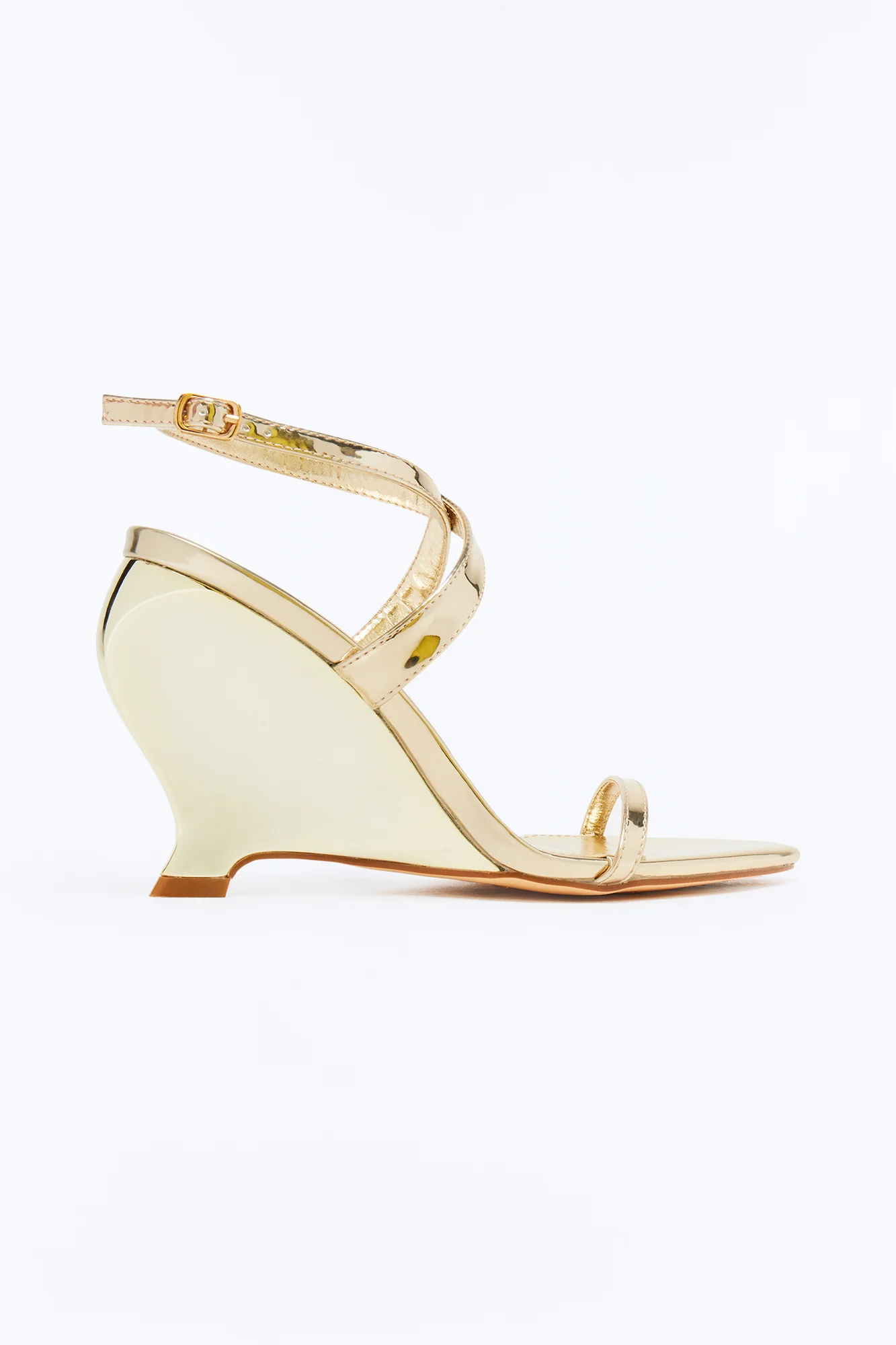 Stace Ankle Strap Wedges - Gold
