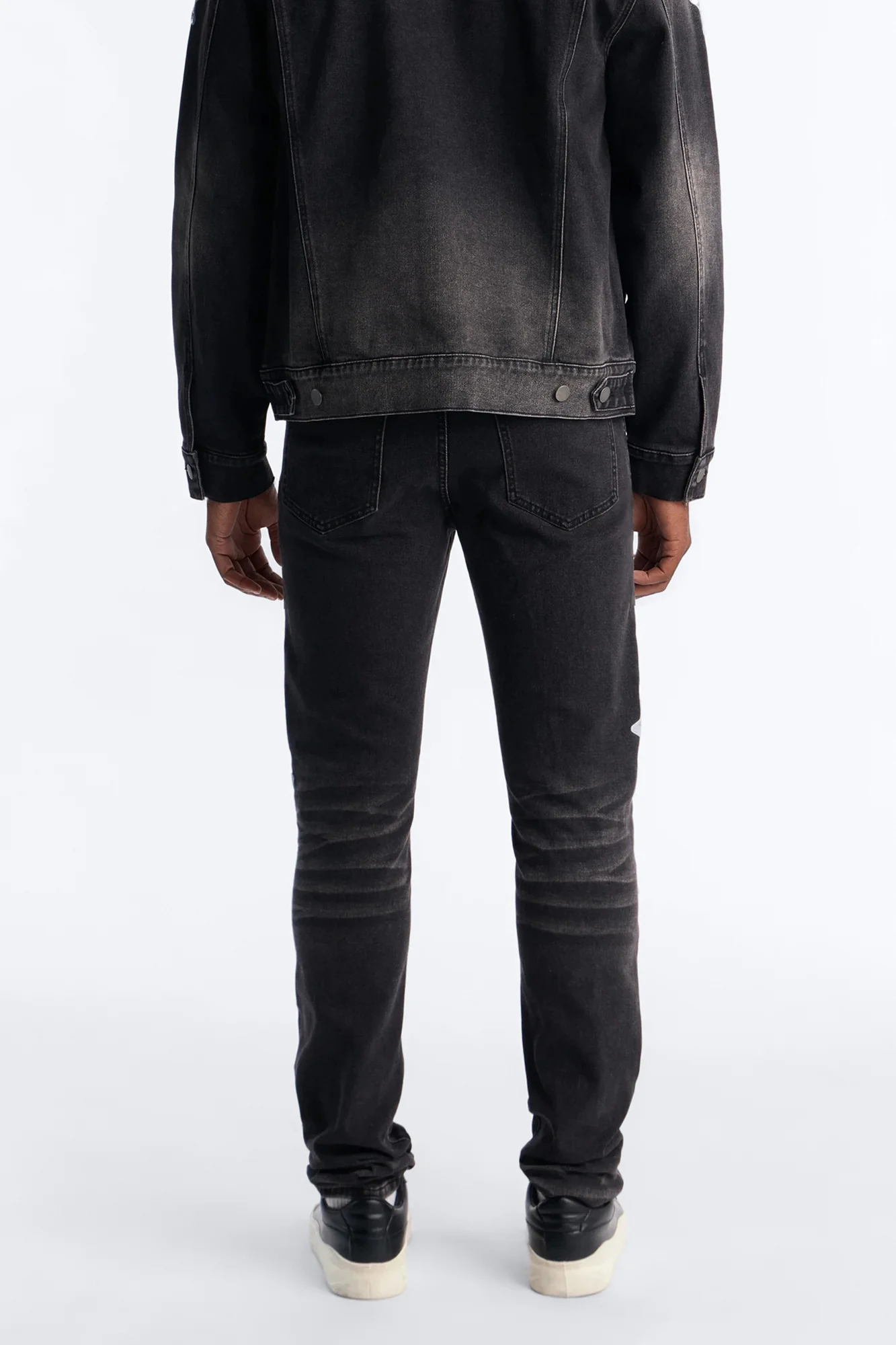 Stacked Skinny Electric Stretch Denim Jeans - Black Wash - Image 4