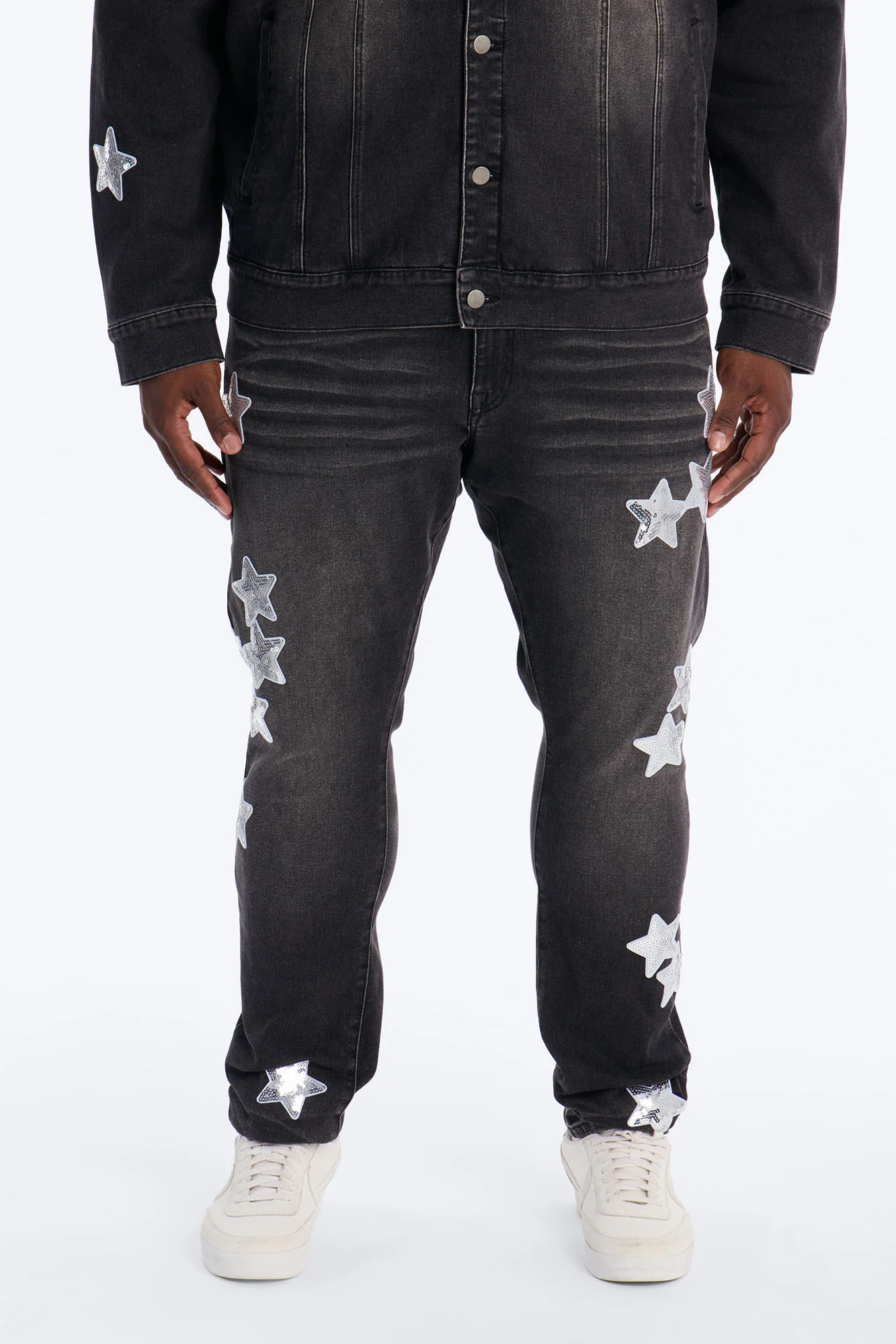 Stacked Skinny Electric Stretch Denim Jeans - Black Wash - Image 5
