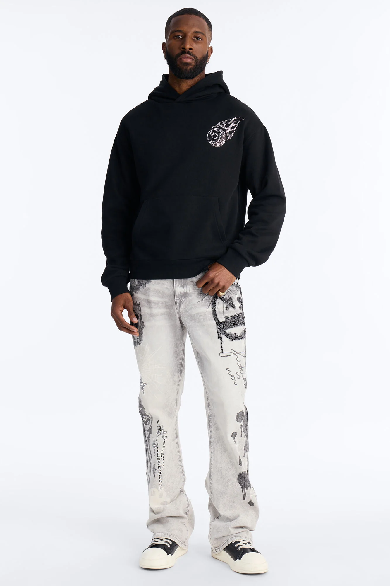Stacked Skinny Flare Ace Royale Jean - Grey - Image 2