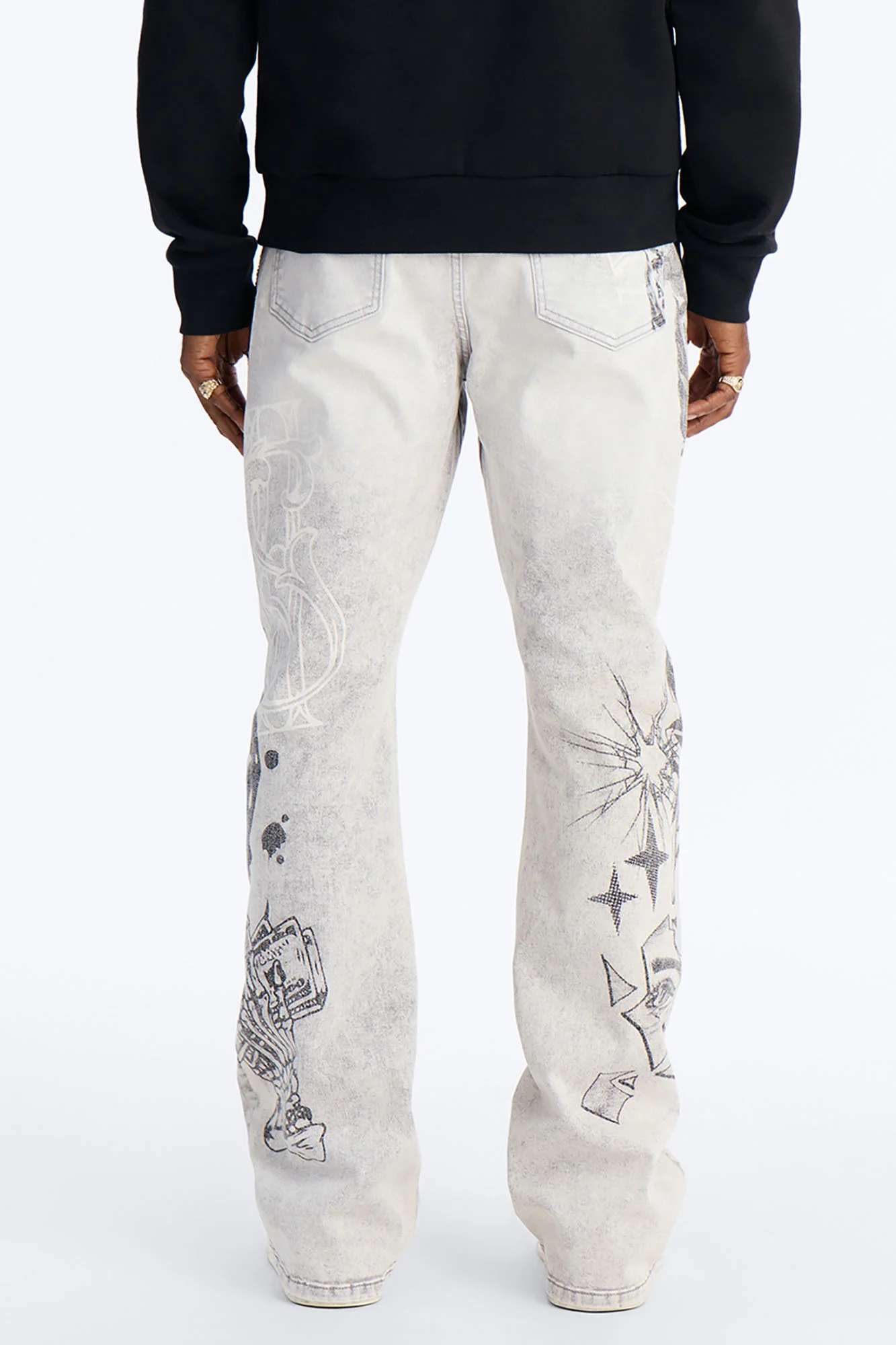 Stacked Skinny Flare Ace Royale Jean - Grey - Image 5