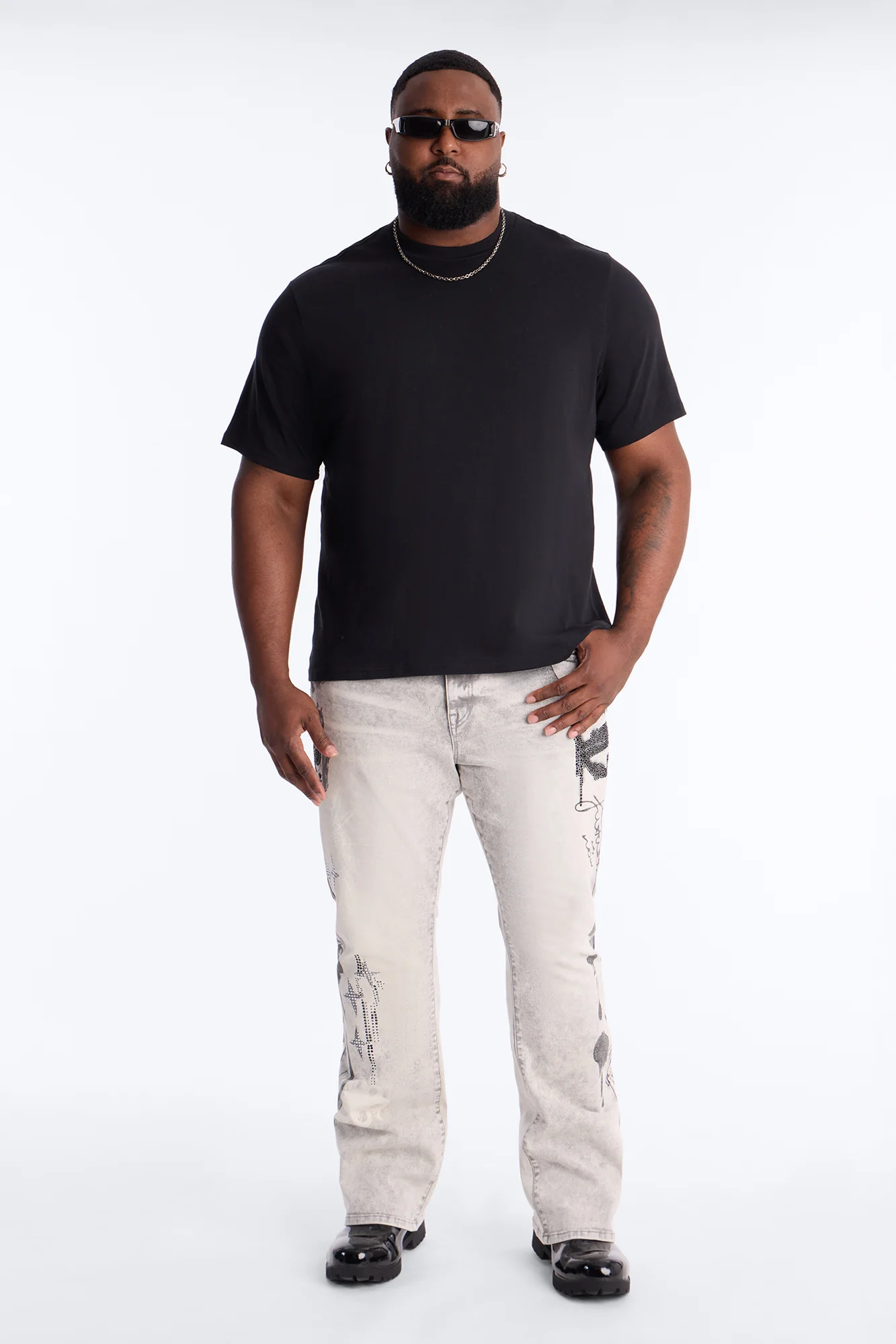 Stacked Skinny Flare Ace Royale Jean - Grey - Image 7