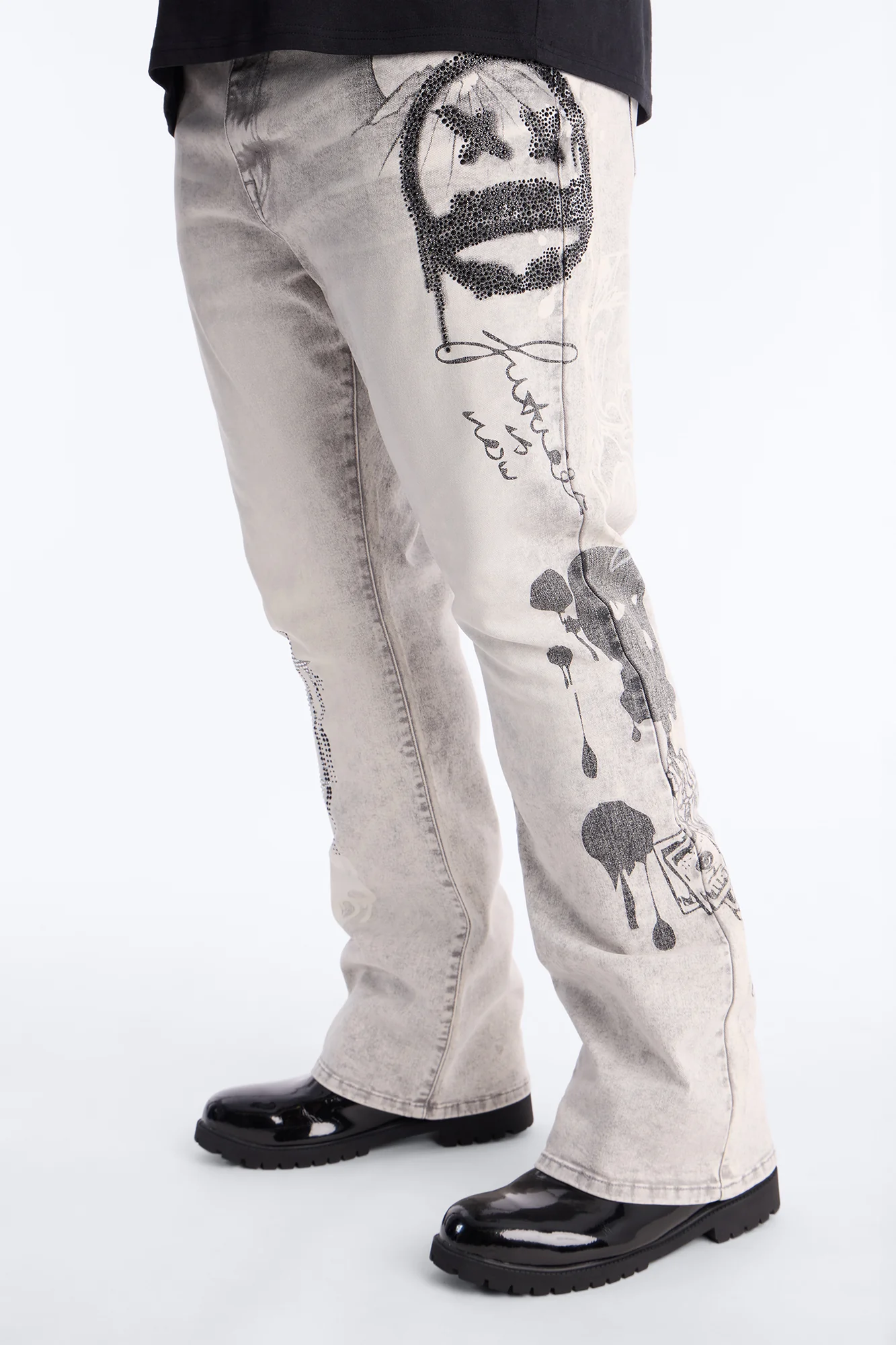 Stacked Skinny Flare Ace Royale Jean - Grey - Image 9