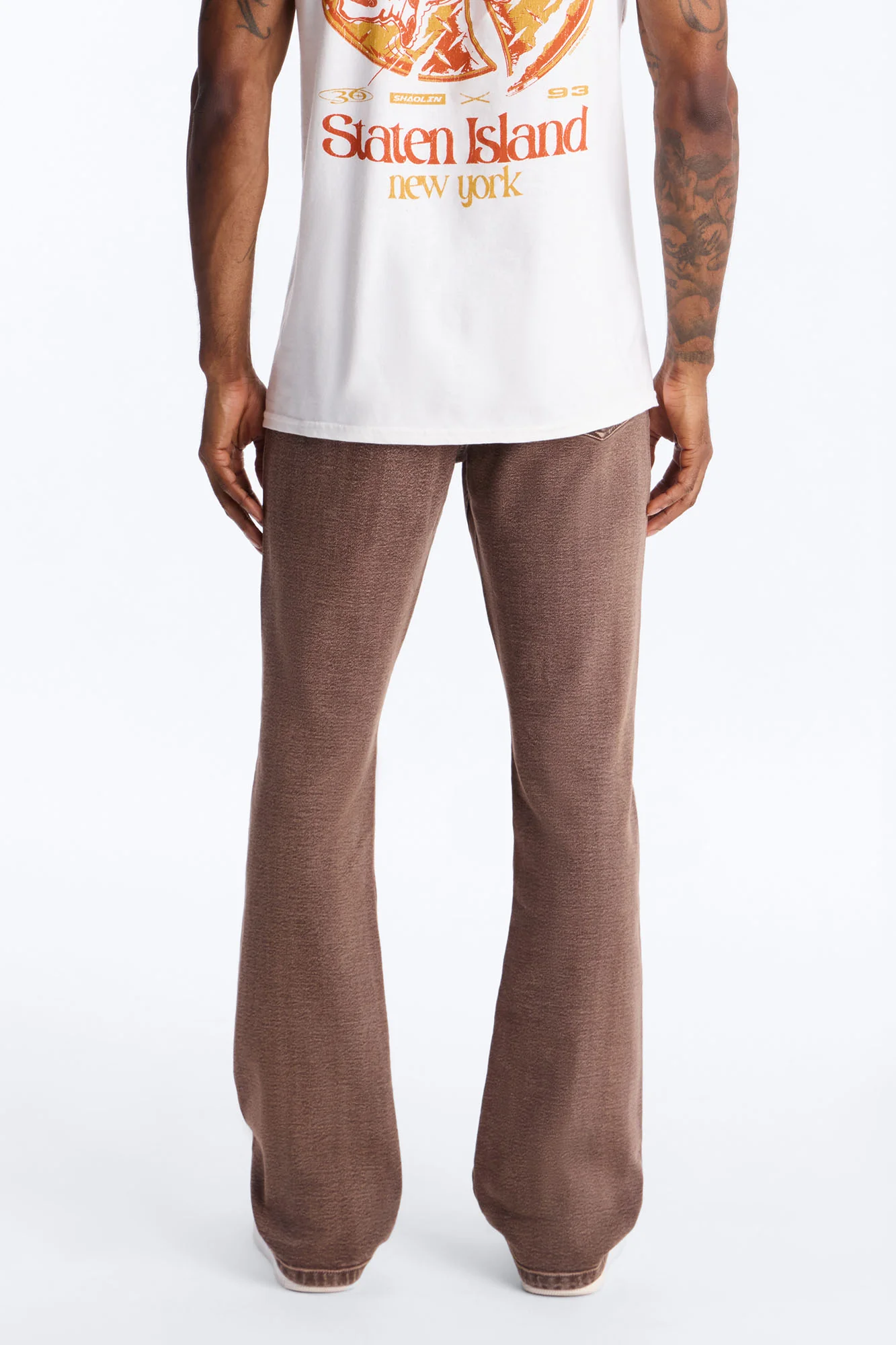 Stacked Skinny Flare Bare With Me Jean - Brown - Image 4