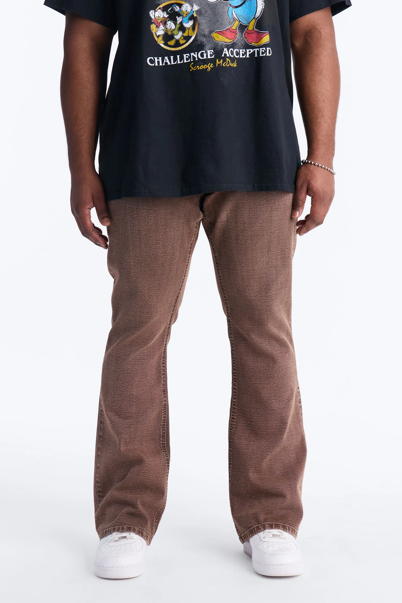 Stacked Skinny Flare Bare With Me Jean - Brown - Image 5