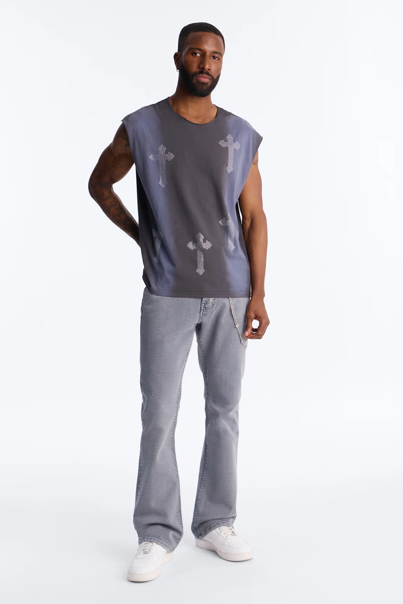 Stacked Skinny Flare Bare With Me Jean - Grey - Image 2