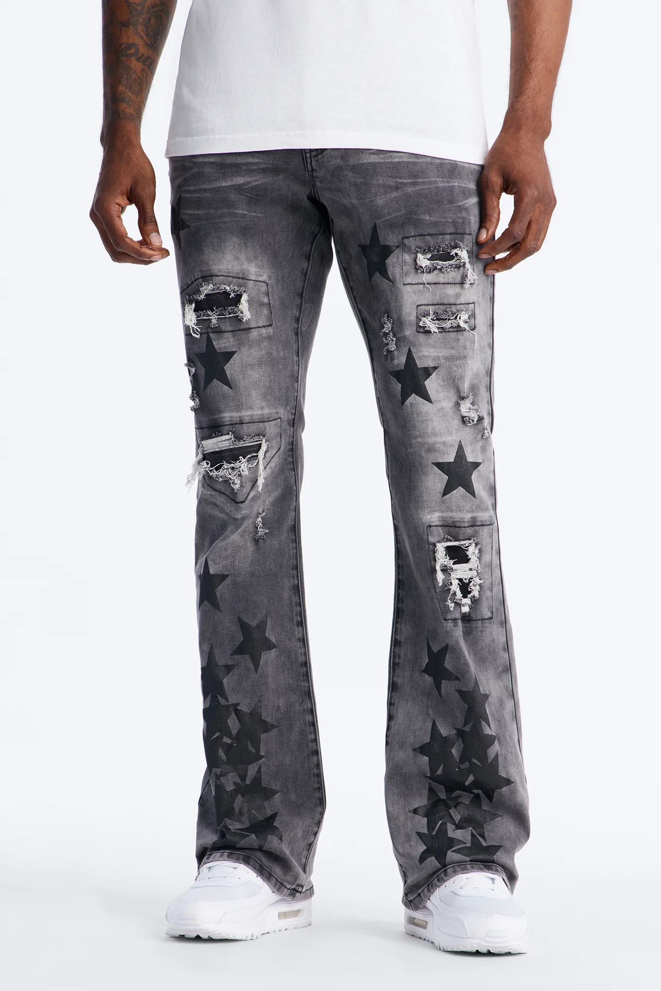 Stacked Skinny Flare Cosmo Jean - Black Wash