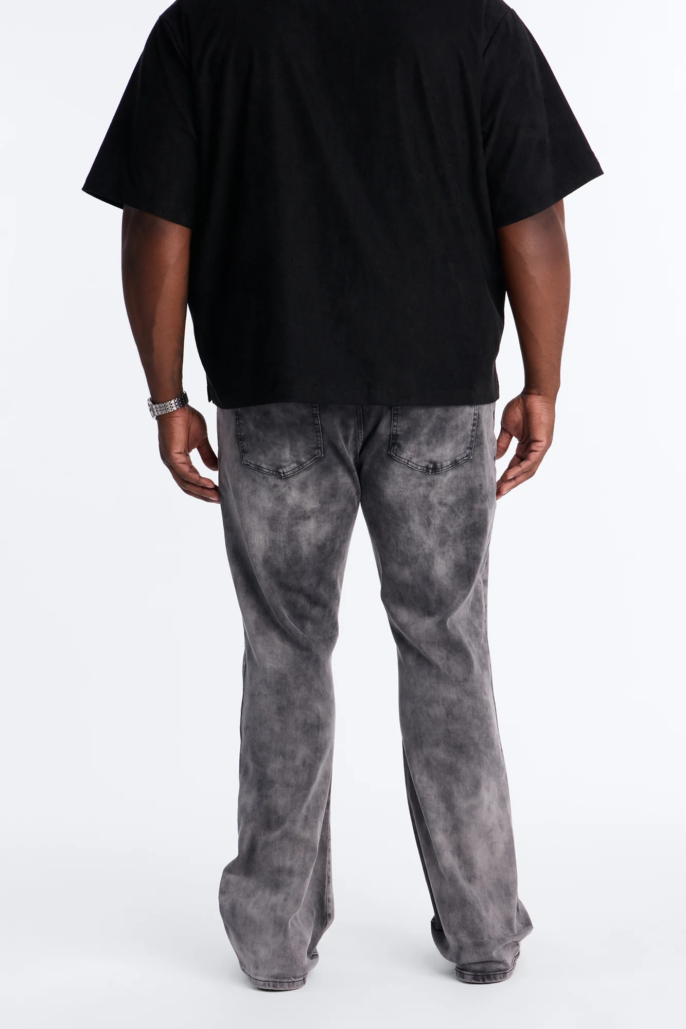 Stacked Skinny Flare Cosmo Jean - Black Wash - Image 8