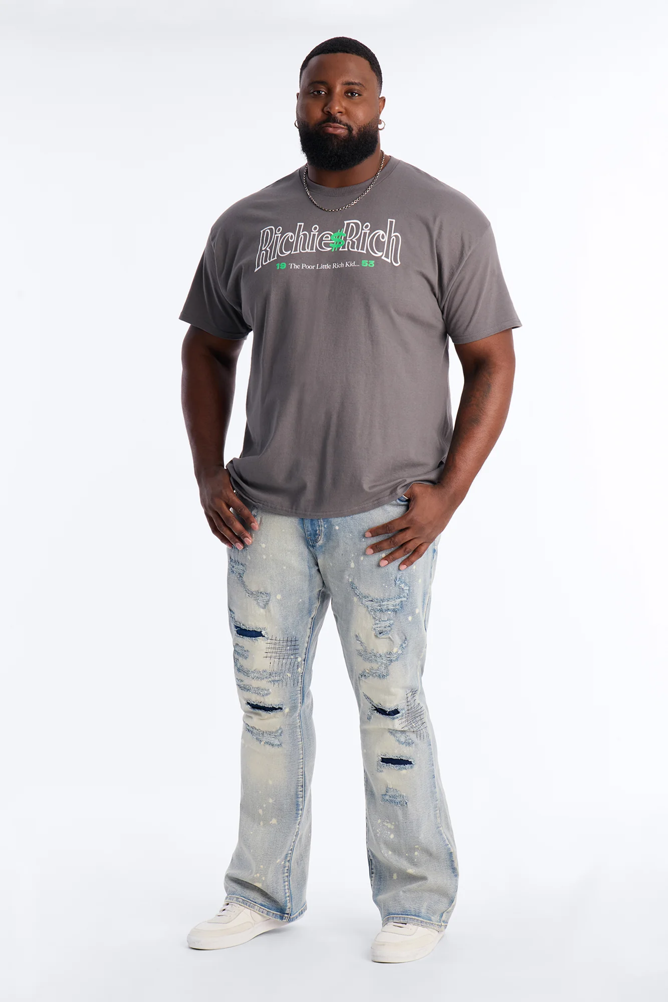Stacked Skinny Flare Distressed Me Out Jean - Light Wash - Image 6