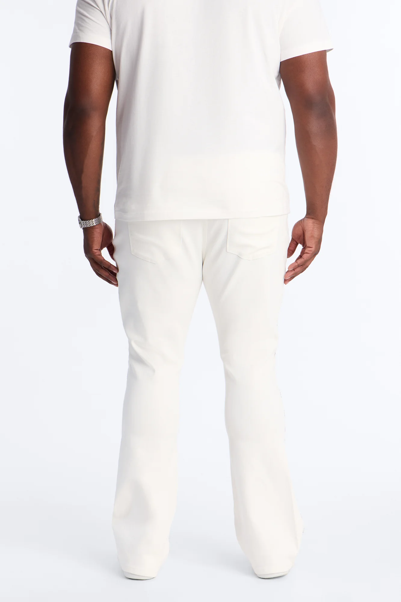 Stacked Skinny Flare Electric Prowl Jean - White - Image 8