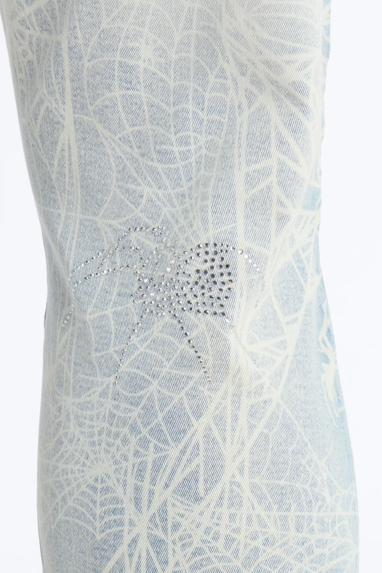 Stacked Skinny Flare Eternal Jeweled Web Jean - Light Wash - Image 10