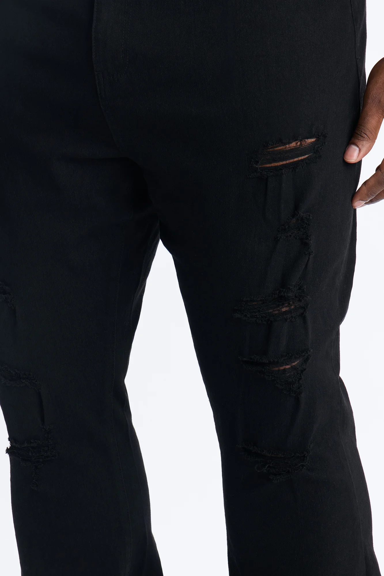 Stacked Skinny Flare Everyday Motion Distressed Jean - Black - Image 8