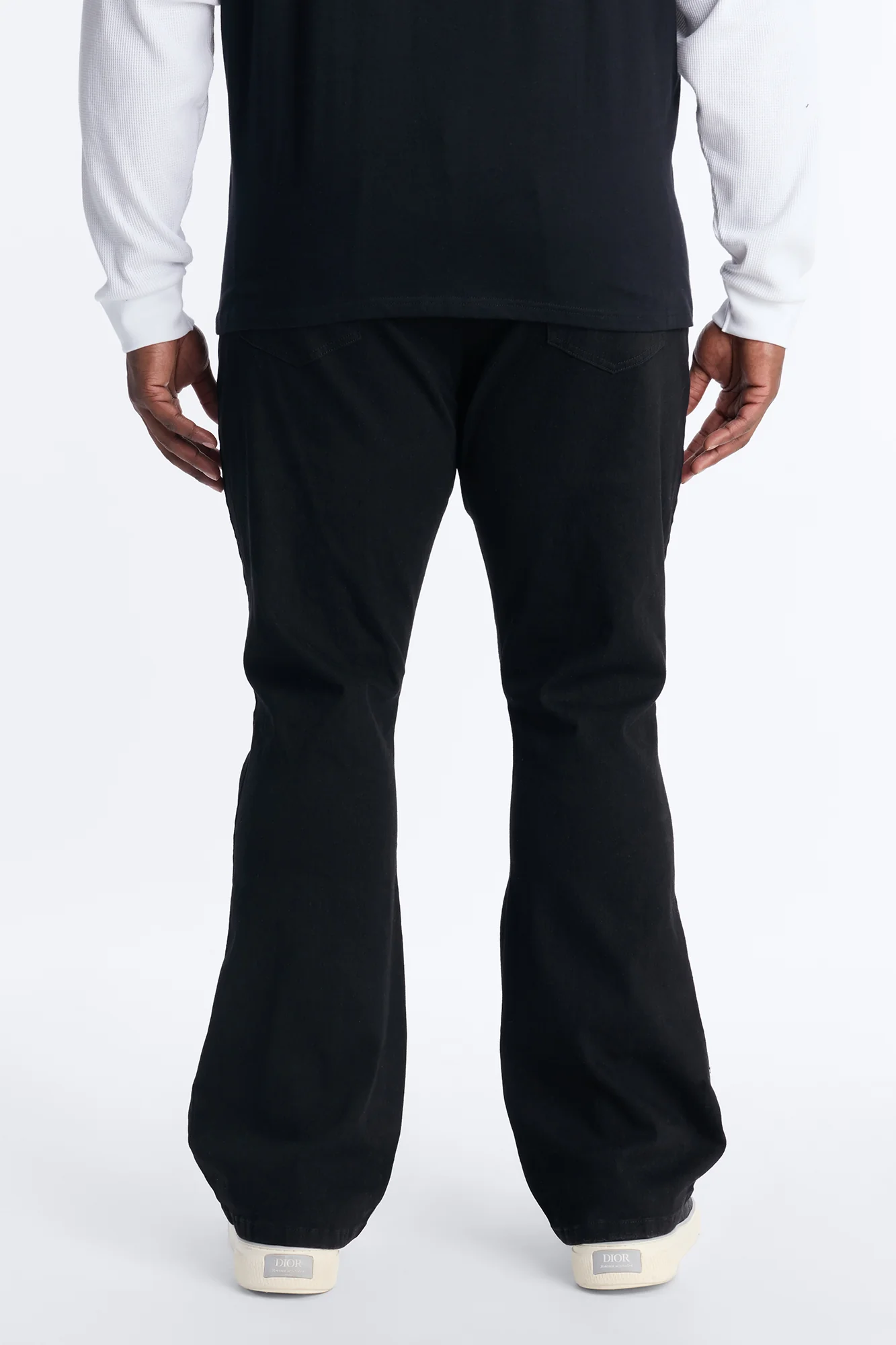 Stacked Skinny Flare Everyday Motion Distressed Jean - Black - Image 9