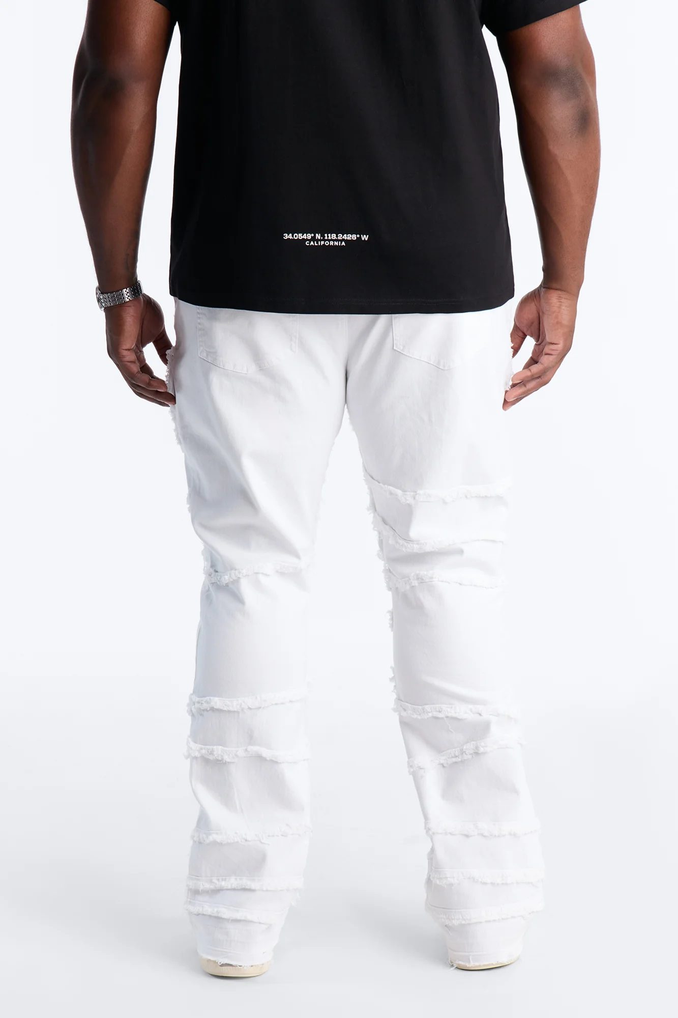 Stacked Skinny Flare Fray It Up Jean - White - Image 8
