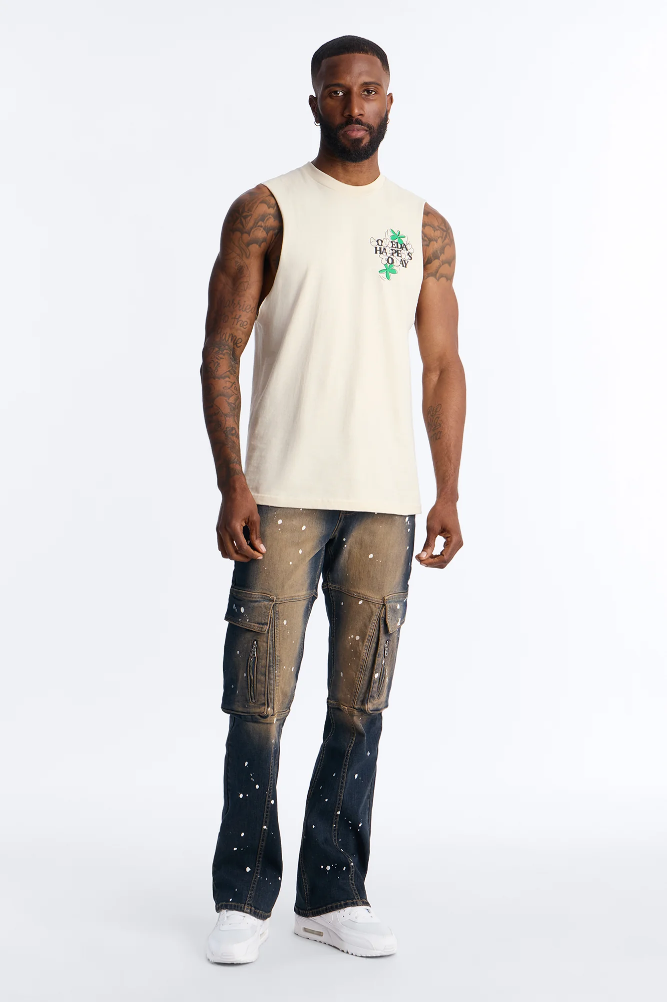 Stacked Skinny Flare Hazmat Cargo Jean - Dark Wash - Image 2
