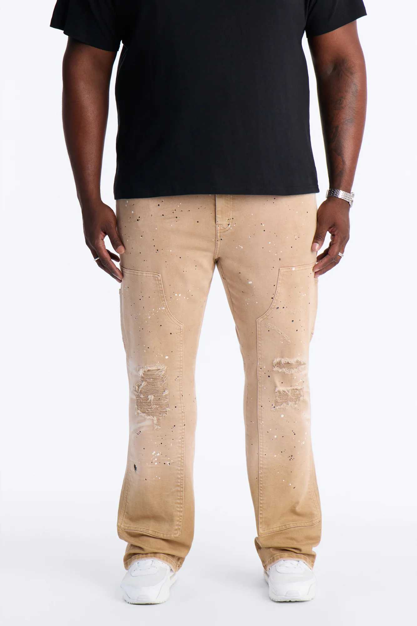 Stacked Skinny Flare Old Painters Carpenter Jean - Khaki - Image 5