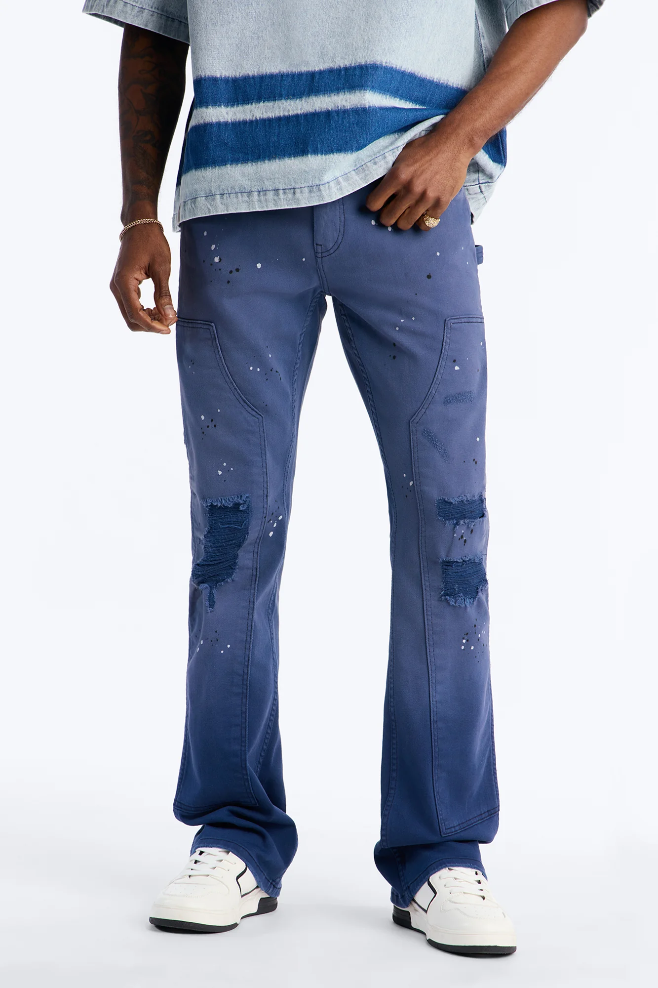 Stacked Skinny Flare Old Painters Carpenter Jean - Navy