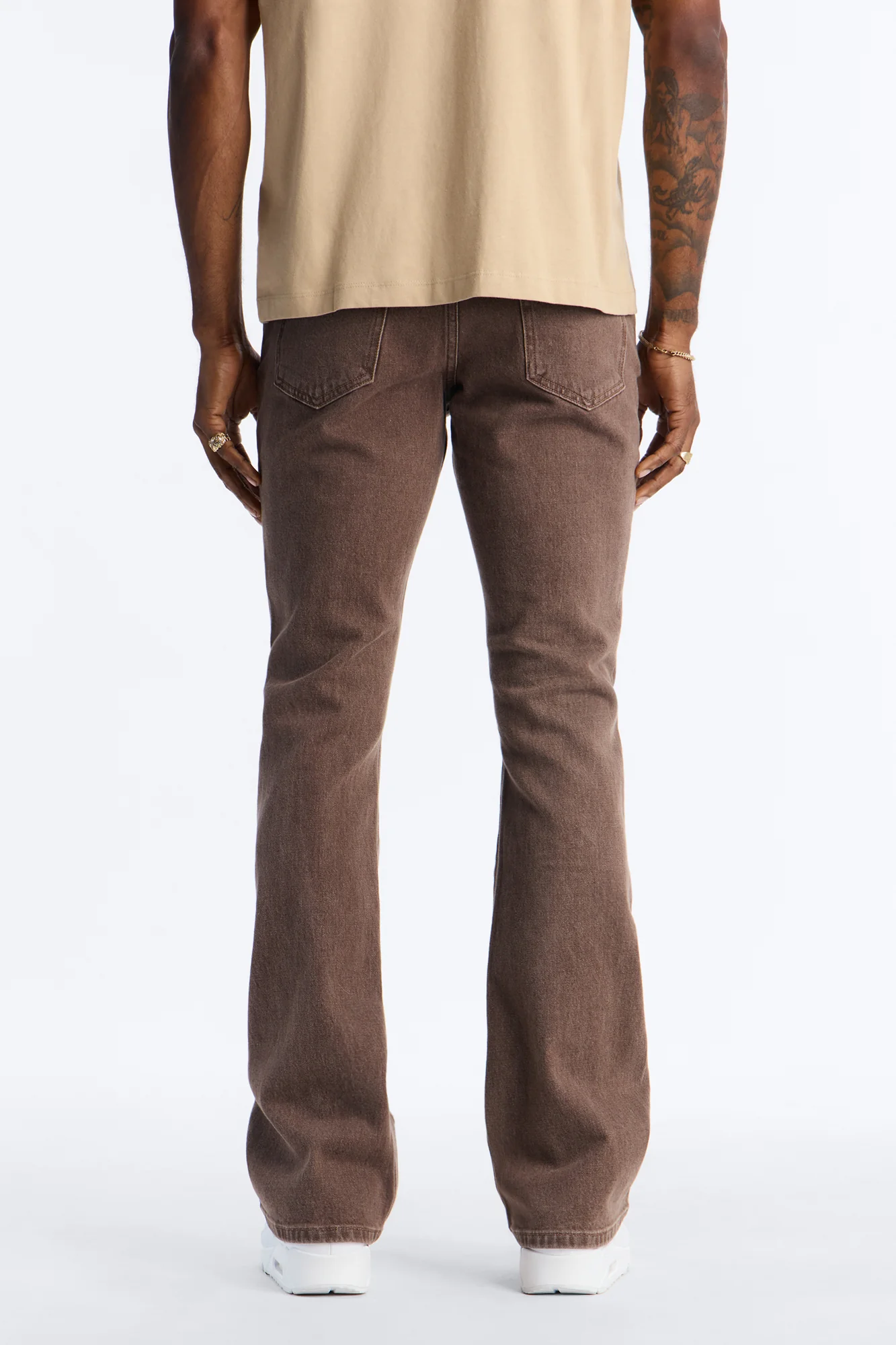 Stacked Skinny Flare Paisley Rodeo Jean - Brown - Image 4