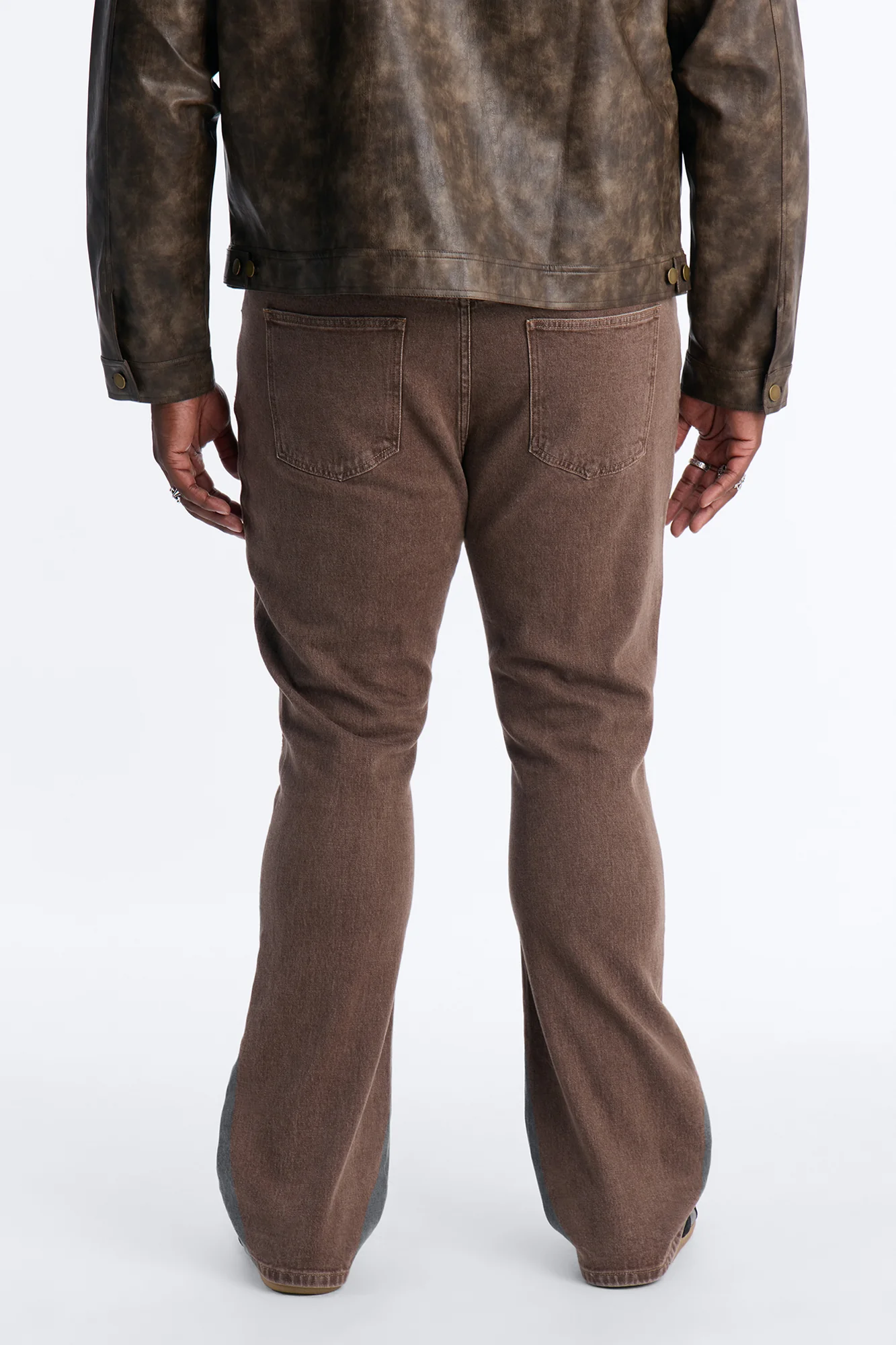 Stacked Skinny Flare Paisley Rodeo Jean - Brown - Image 9