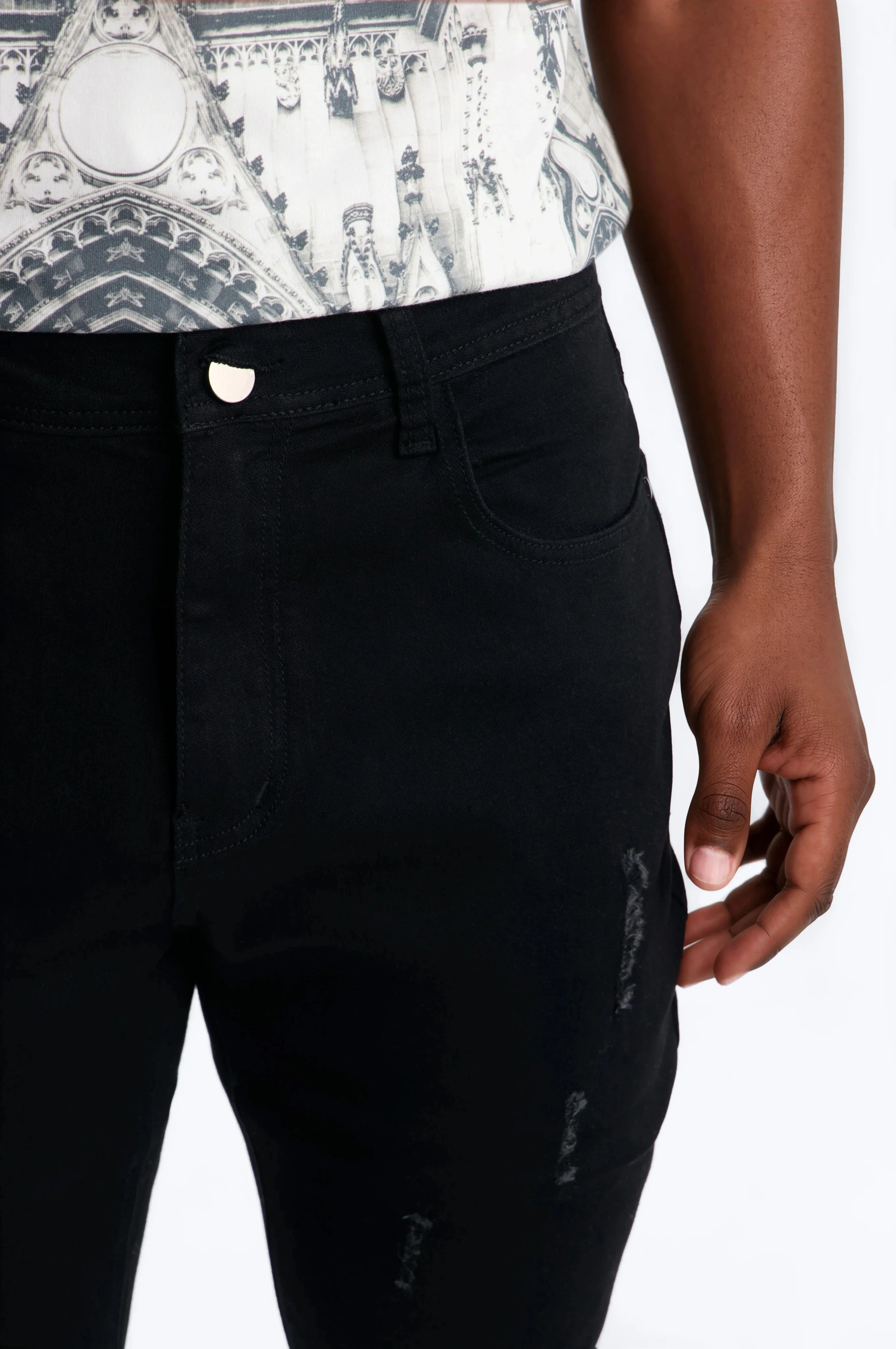 Stacked Skinny Flare Shadow Stacks Jeans - Black Wash - Image 3