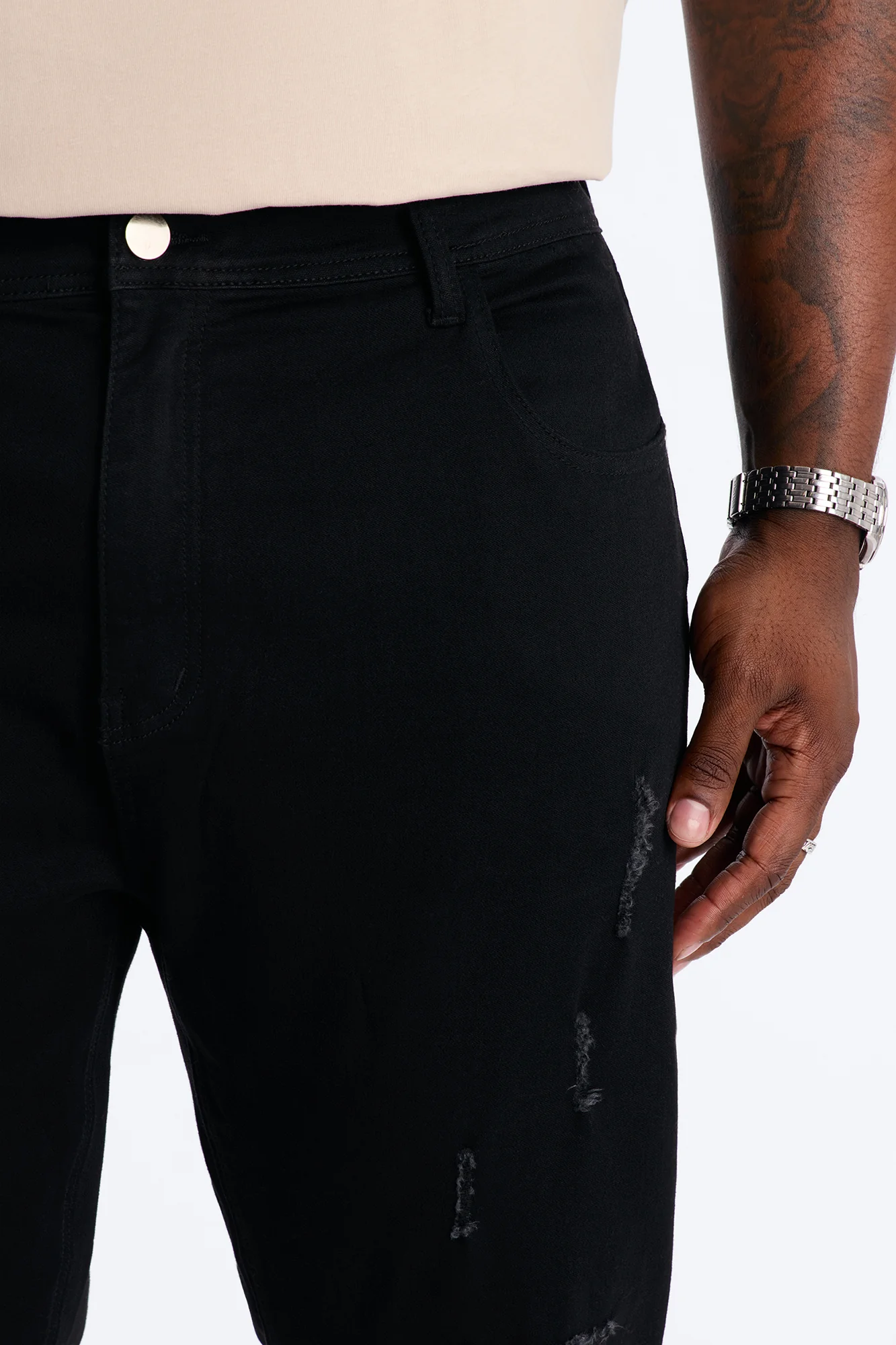 Stacked Skinny Flare Shadow Stacks Jeans - Black Wash - Image 7