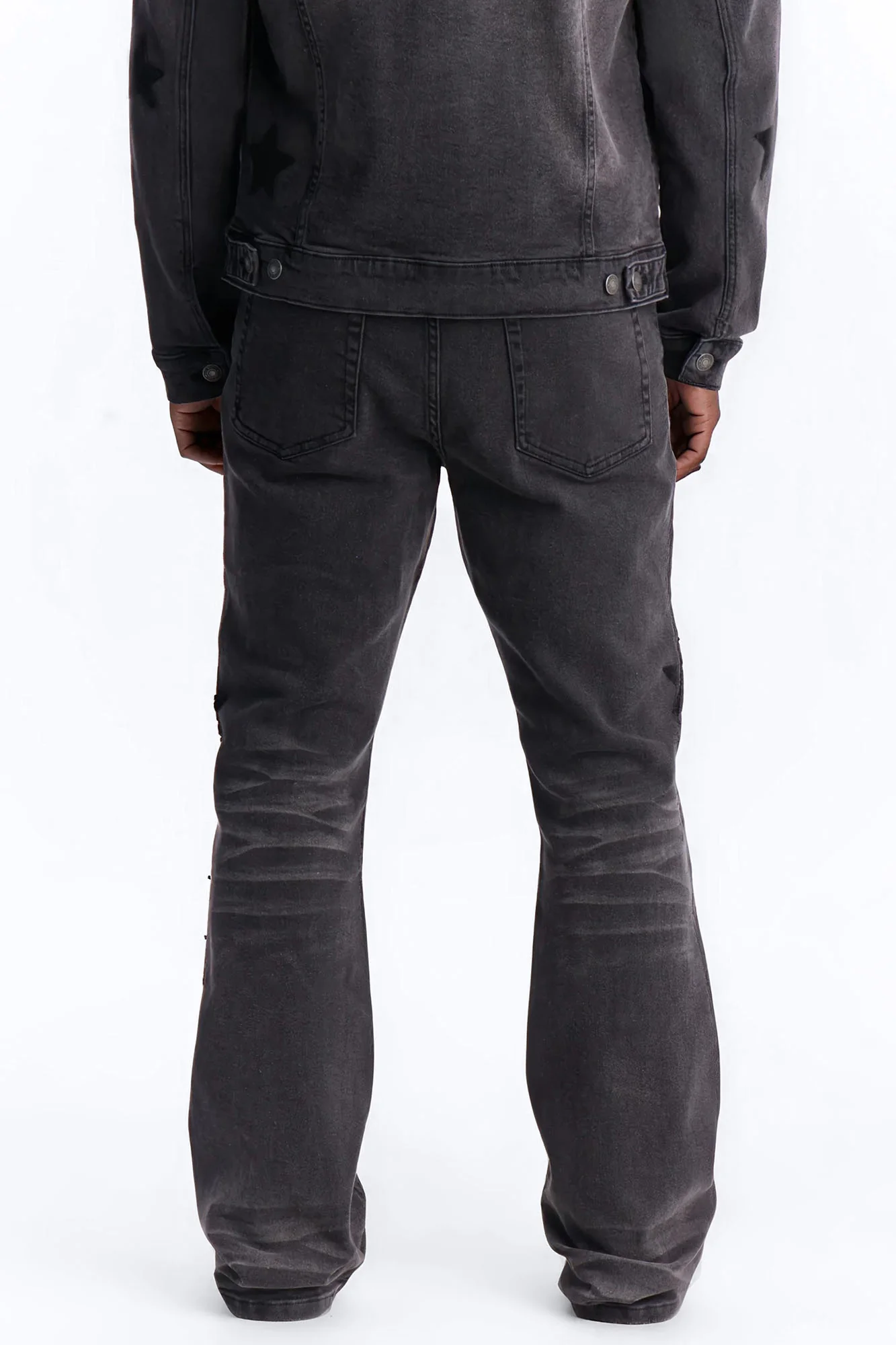 Stacked Skinny Flare Stellar Jean - Black Wash - Image 3