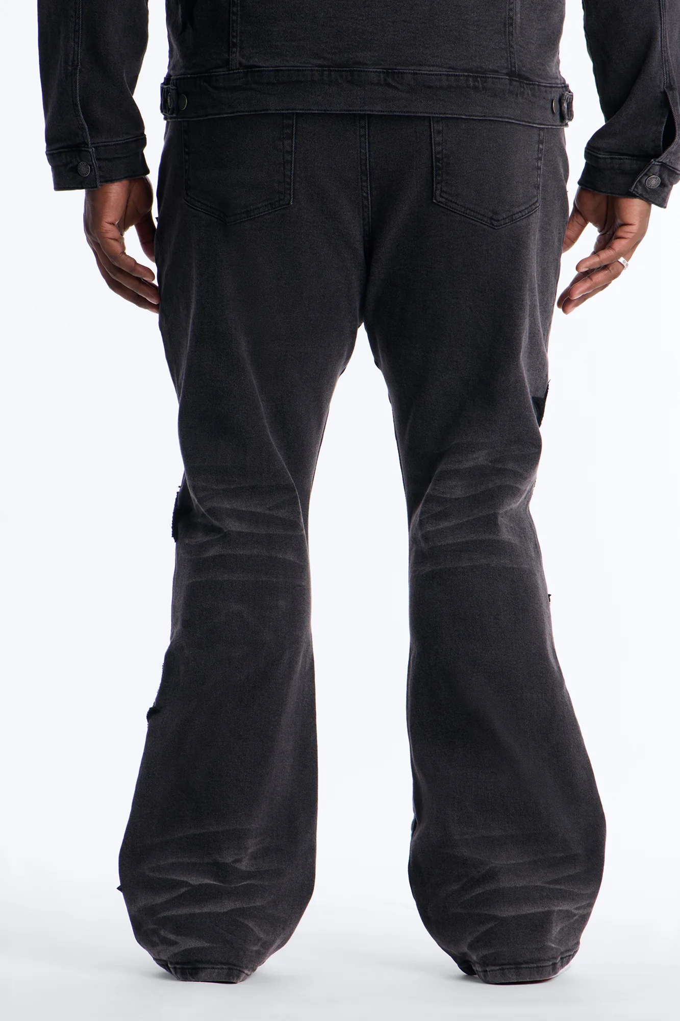 Stacked Skinny Flare Stellar Jean - Black Wash - Image 7