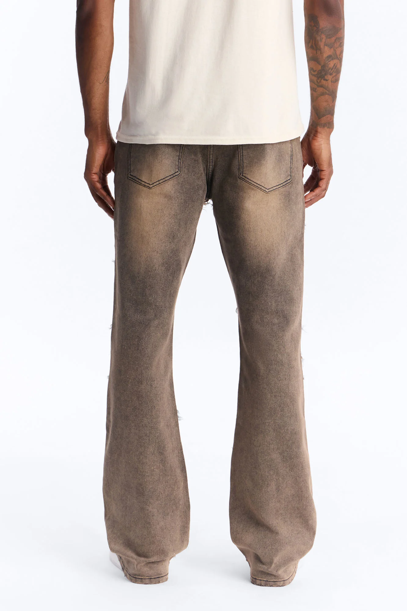 Stacked Skinny Flare With Camo Hit Jean - Grey - Image 5