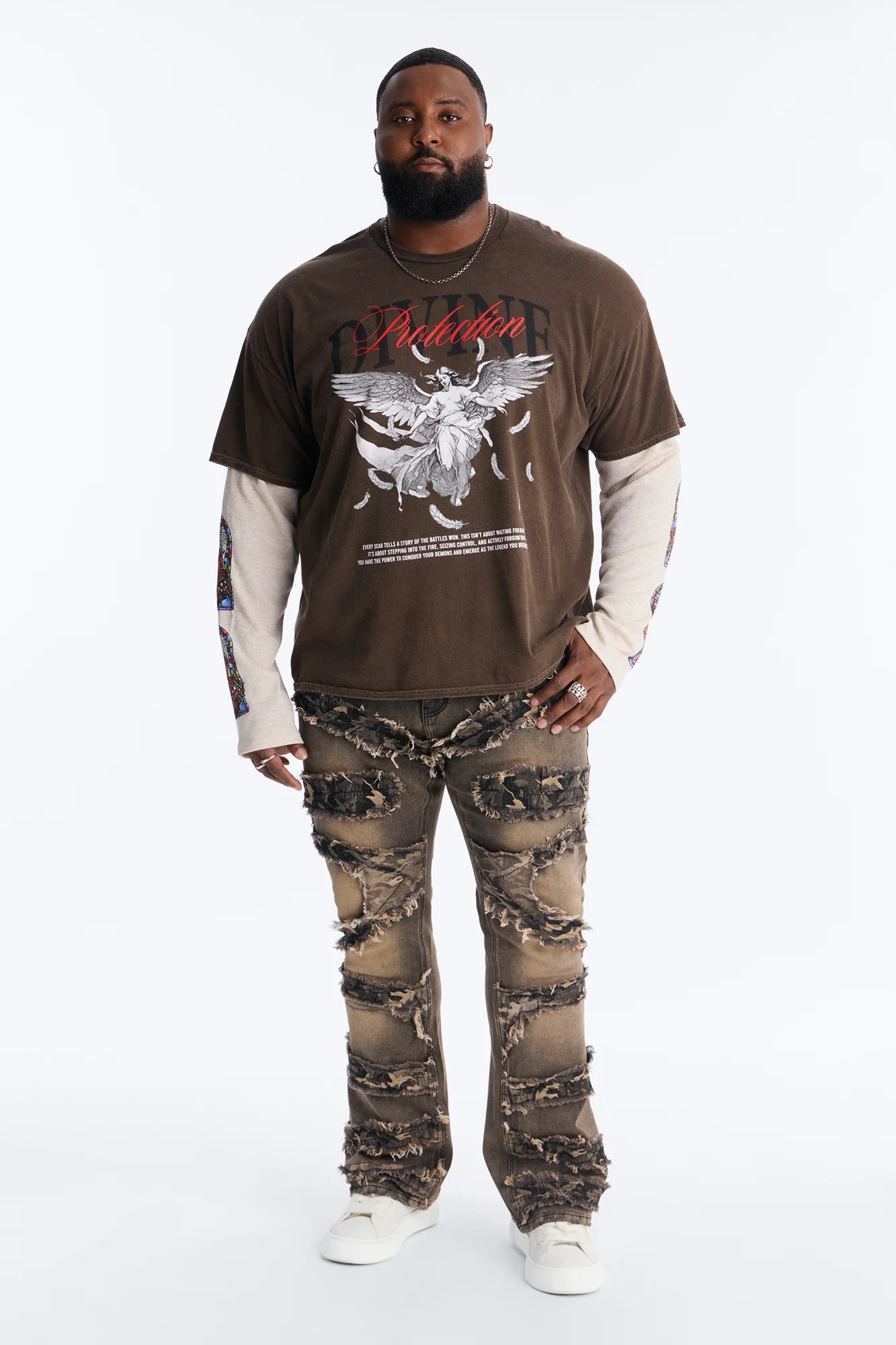 Stacked Skinny Flare With Camo Hit Jean - Grey - Image 7