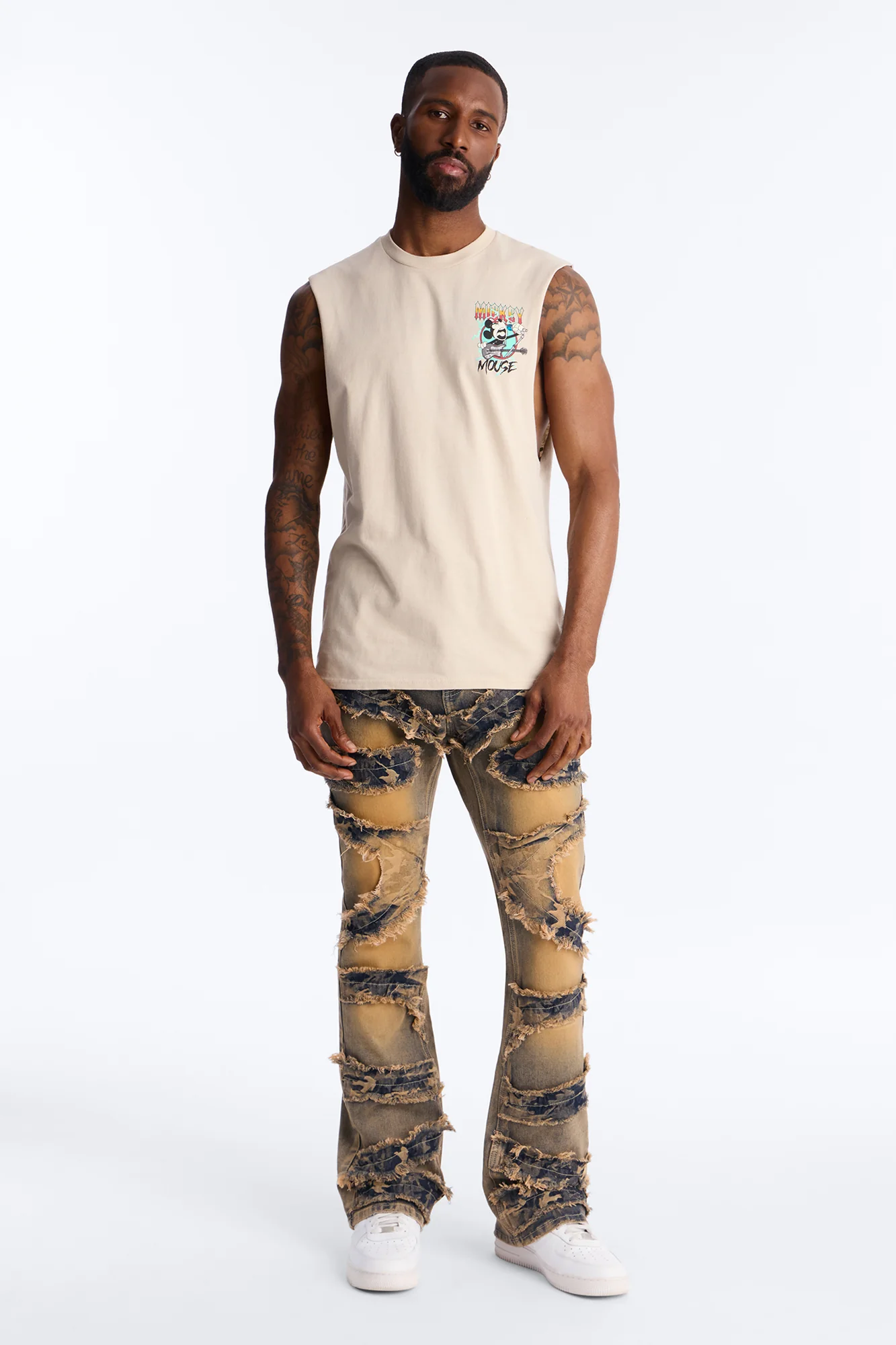Stacked Skinny Flare With Tapestry Hit Jean - Vintage Wash - Image 2