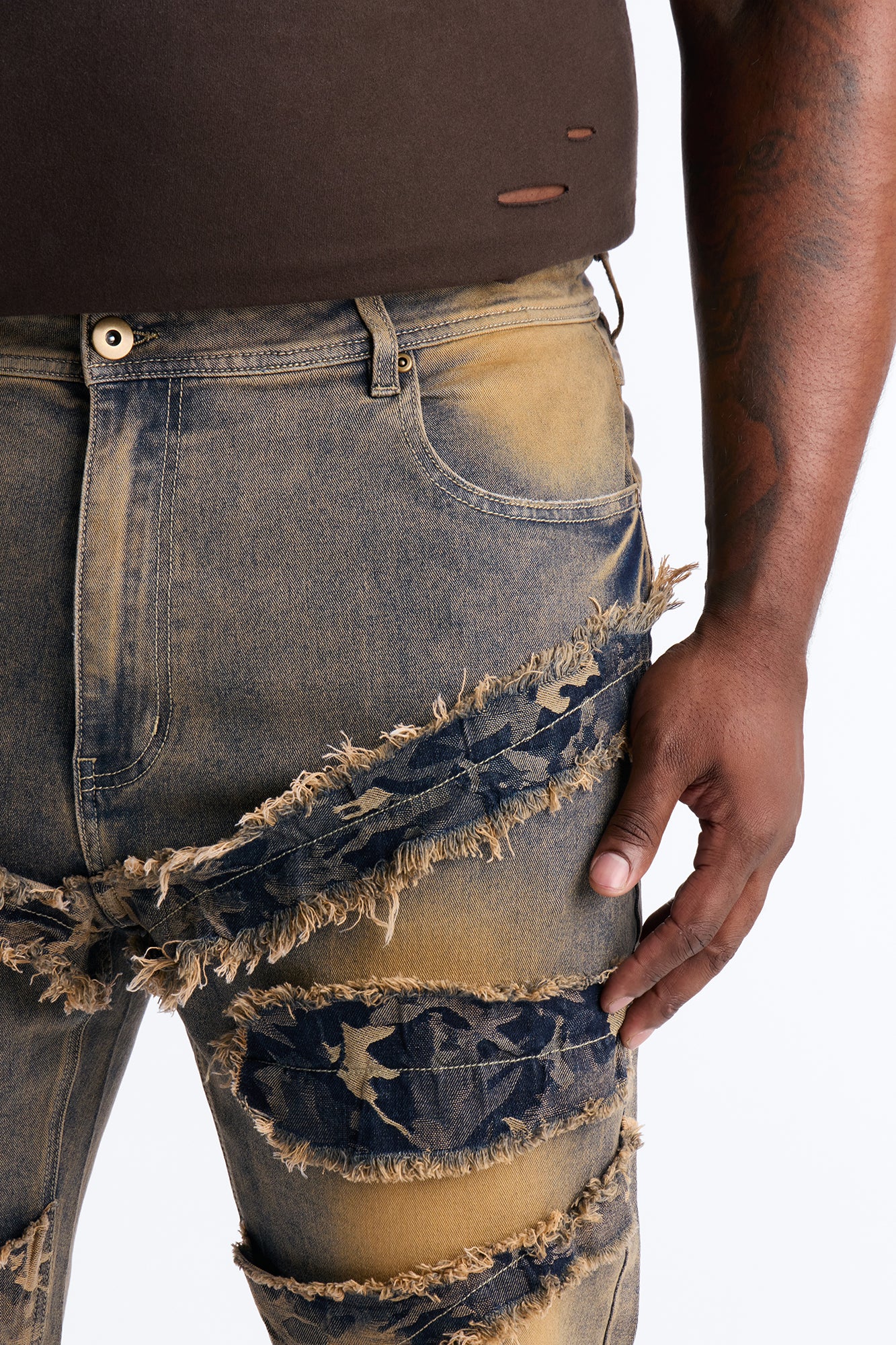 Stacked Skinny Flare With Tapestry Hit Jean - Vintage Wash - Image 8