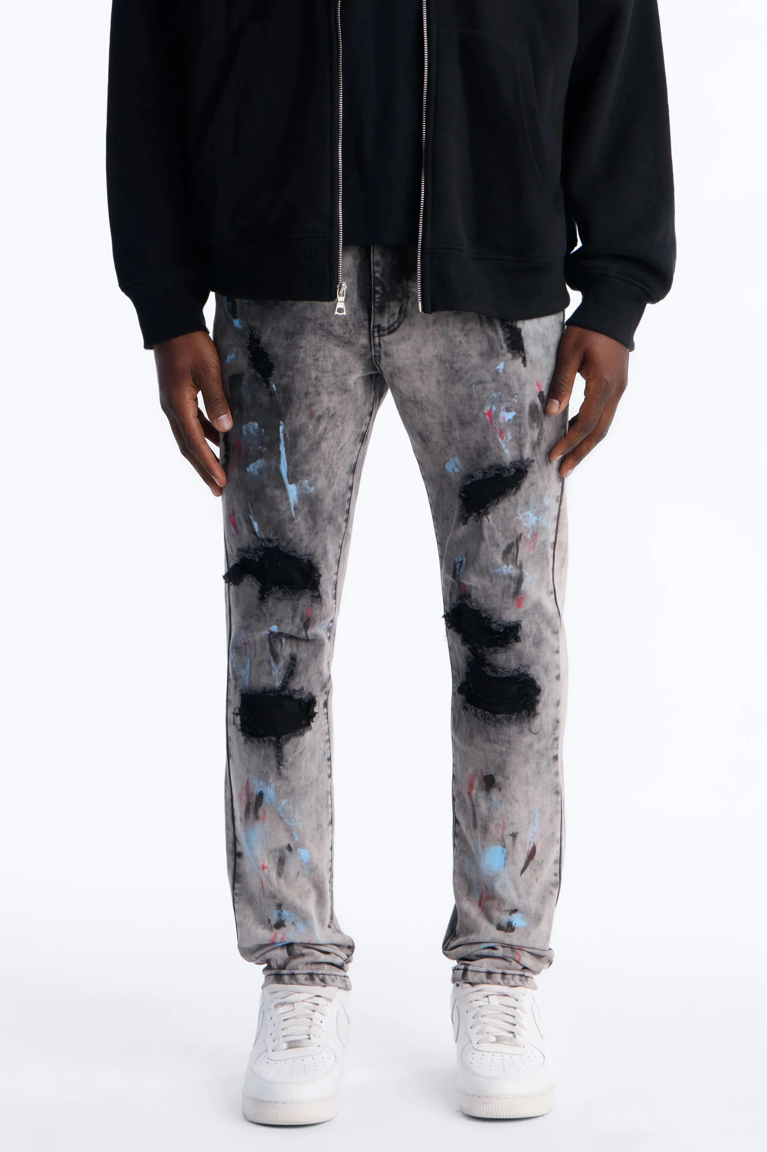 Stacked Skinny Urban Spill Jean - Black Wash