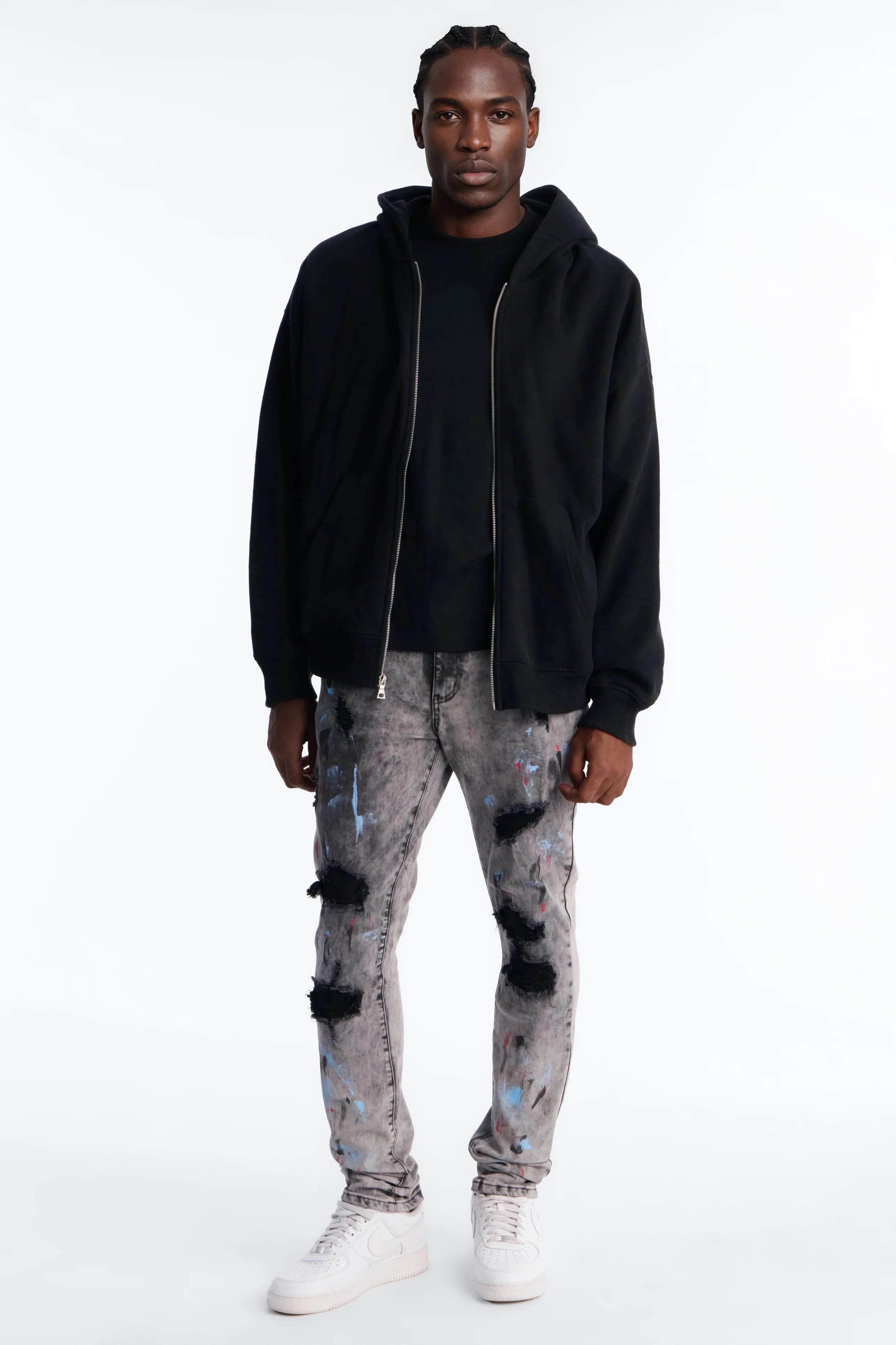 Stacked Skinny Urban Spill Jean - Black Wash - Image 2