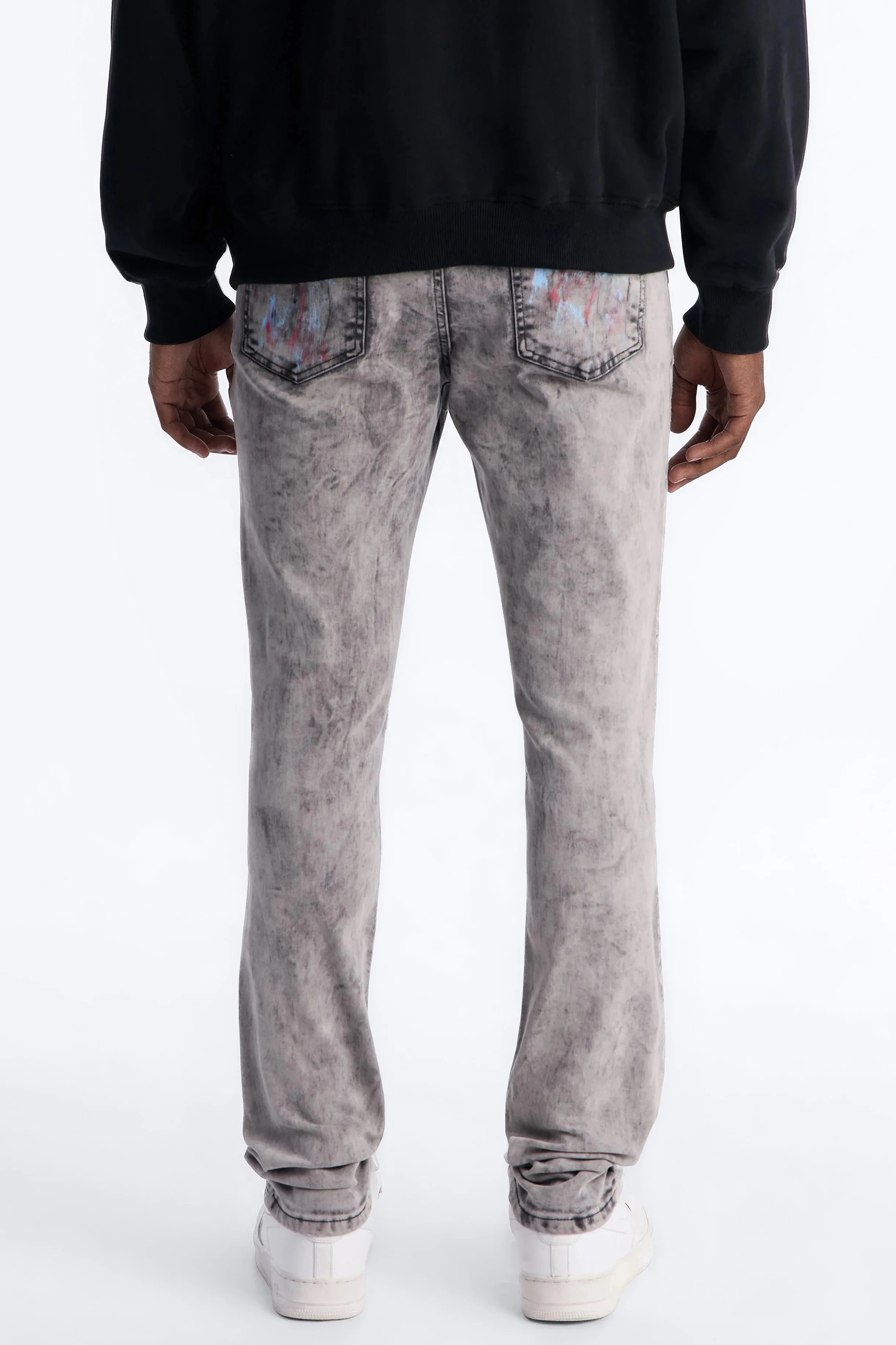 Stacked Skinny Urban Spill Jean - Black Wash - Image 4